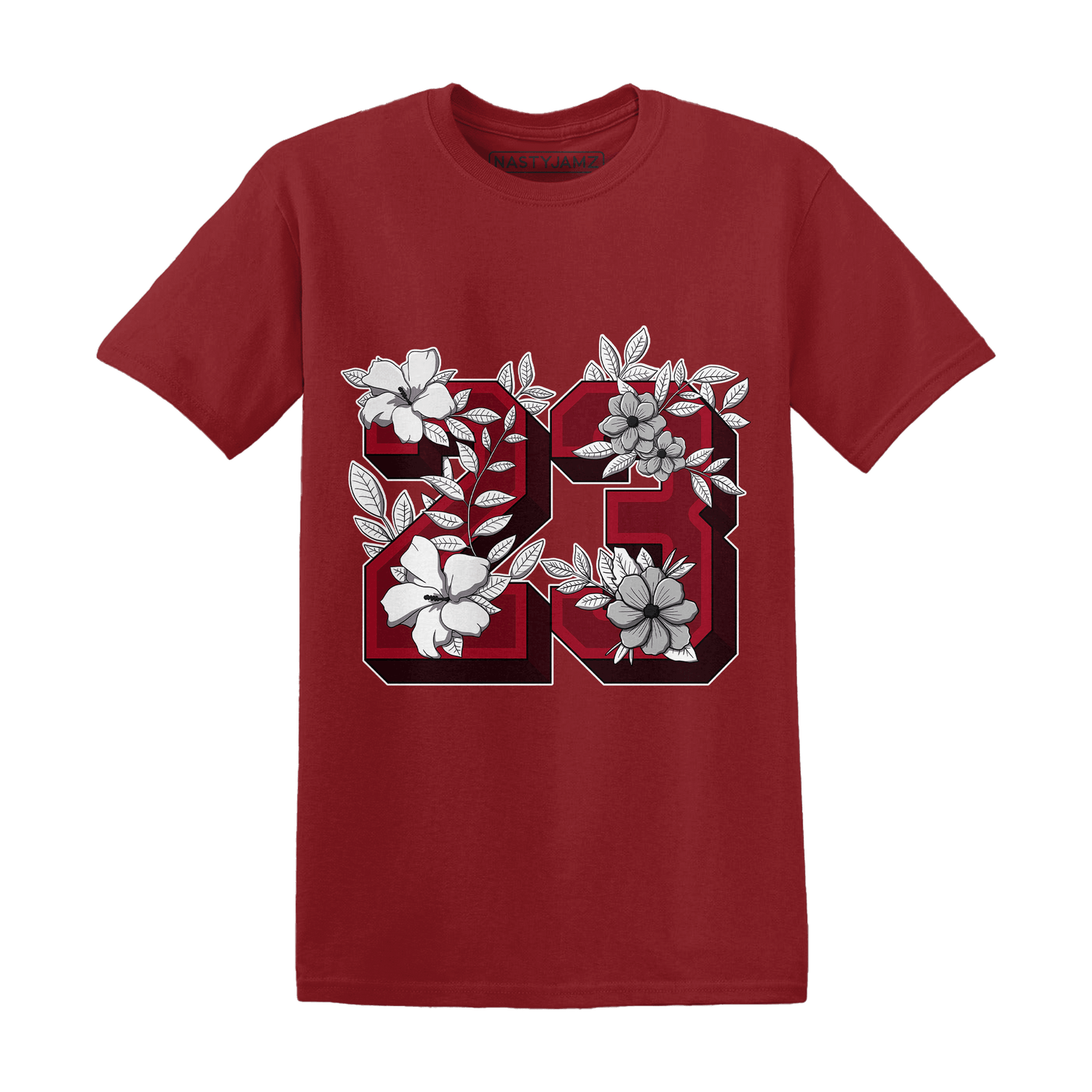 Retro Red Taxi 12s T Shirt Match 23 Floral - NastyJamz