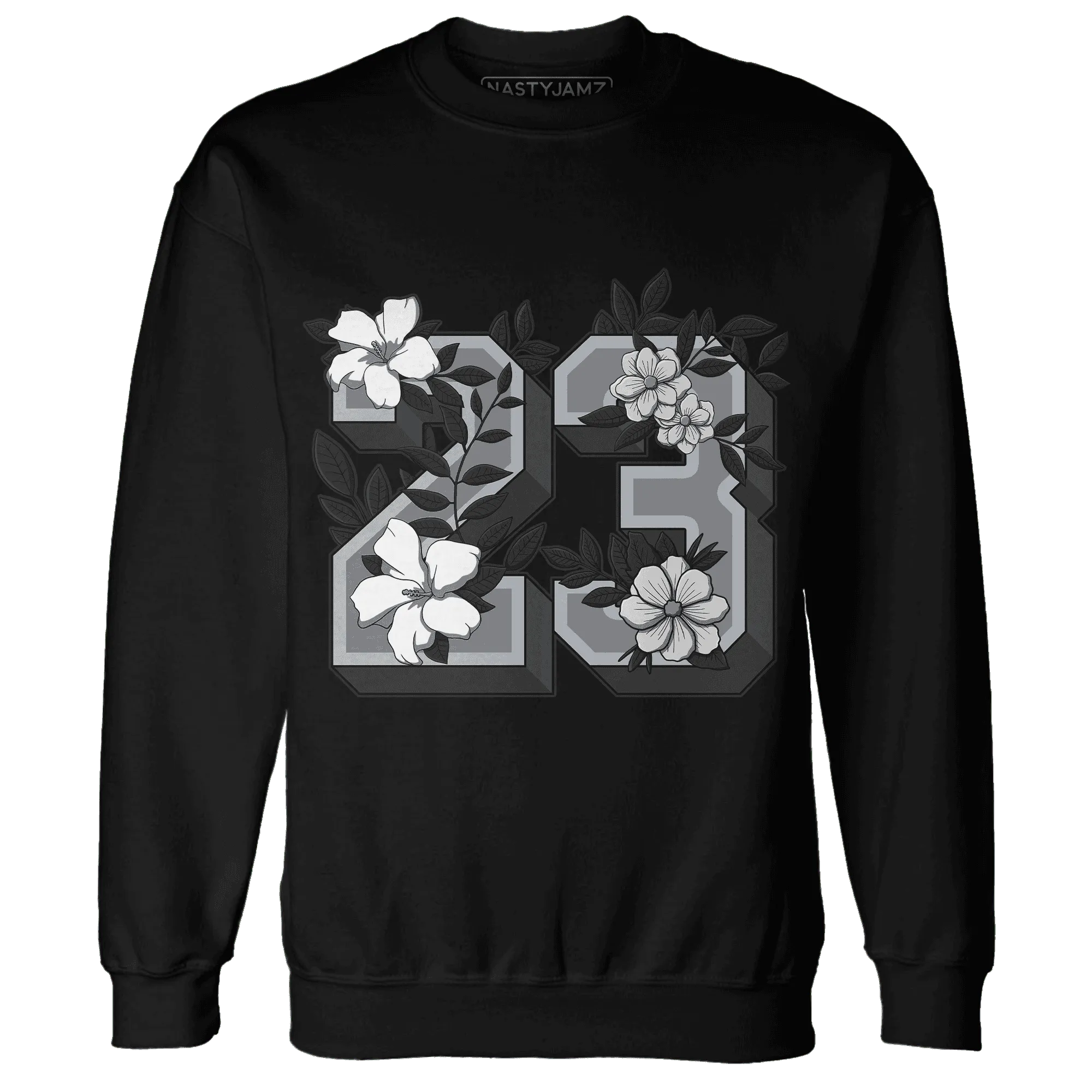 Wolf-Grey-12s-NastyJamz-Sweatshirt-Match-23-Floral