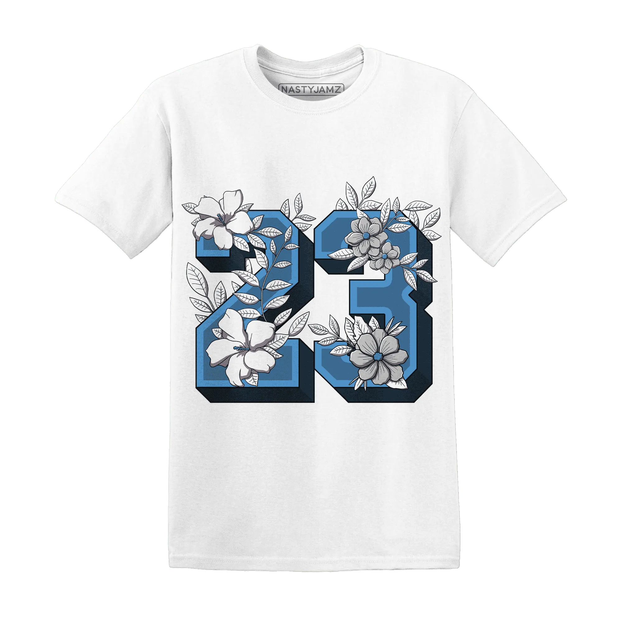 Carolina-Blue-Univercitii-17s-NastyJamz-T-Shirt-Match-23-Floral
