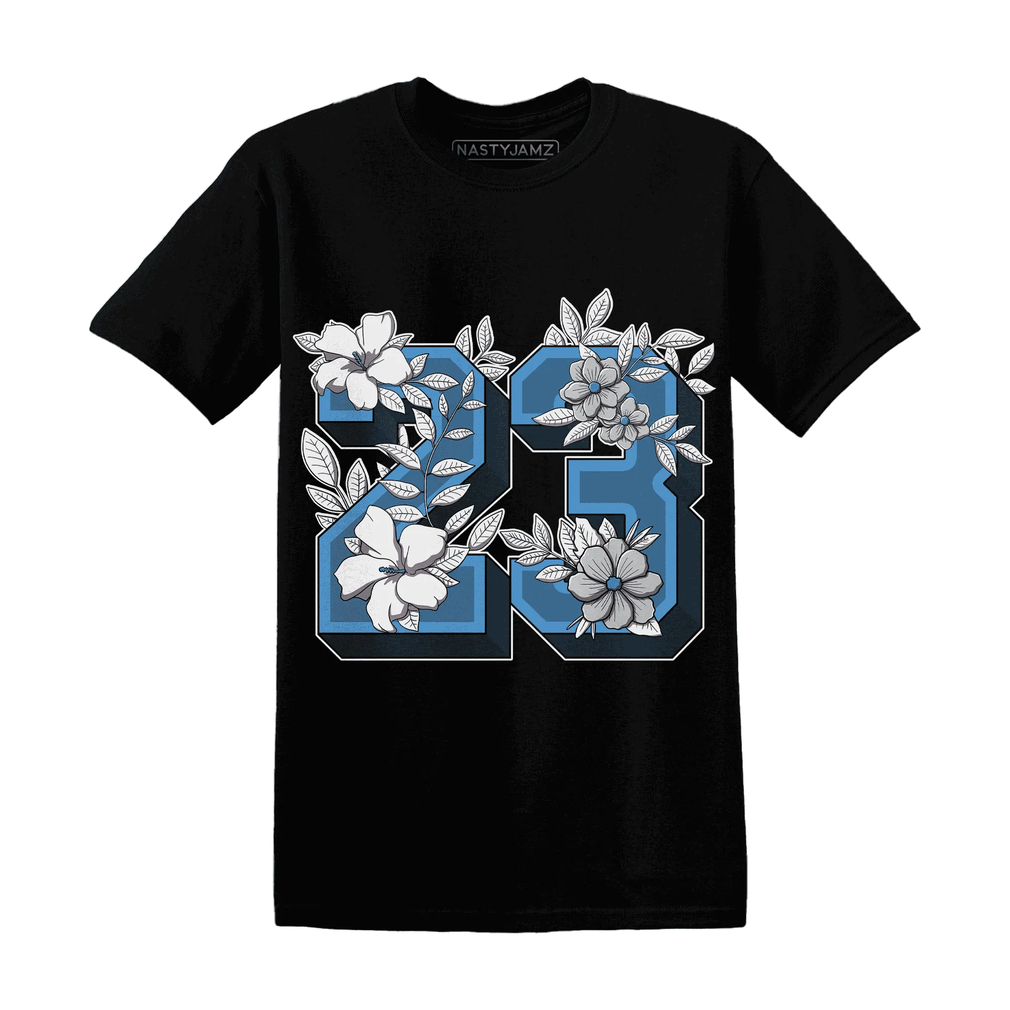 Carolina-Blue-Univercitii-17s-NastyJamz-T-Shirt-Match-23-Floral