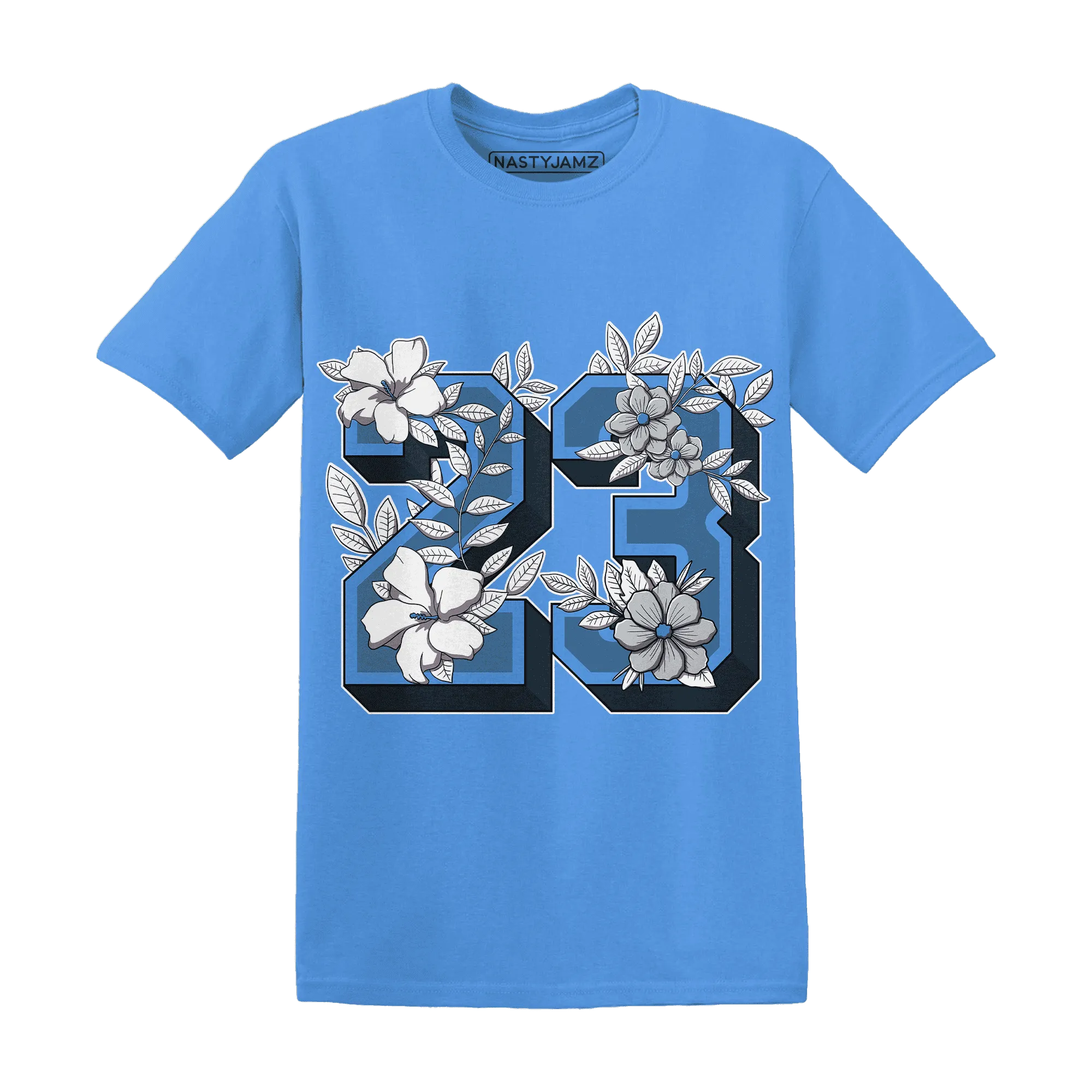 Carolina-Blue-Univercitii-17s-NastyJamz-T-Shirt-Match-23-Floral
