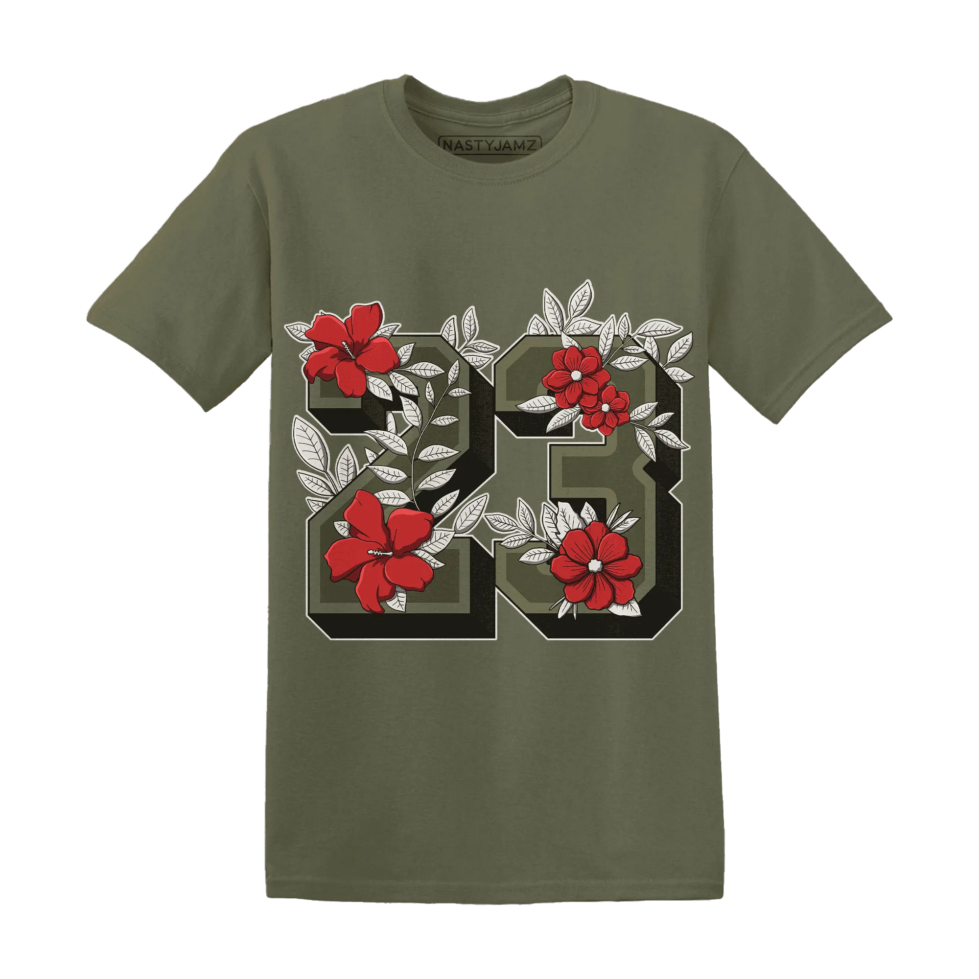 Medium-Olive-1s-NastyJamz-T-Shirt-Match-23-Floral