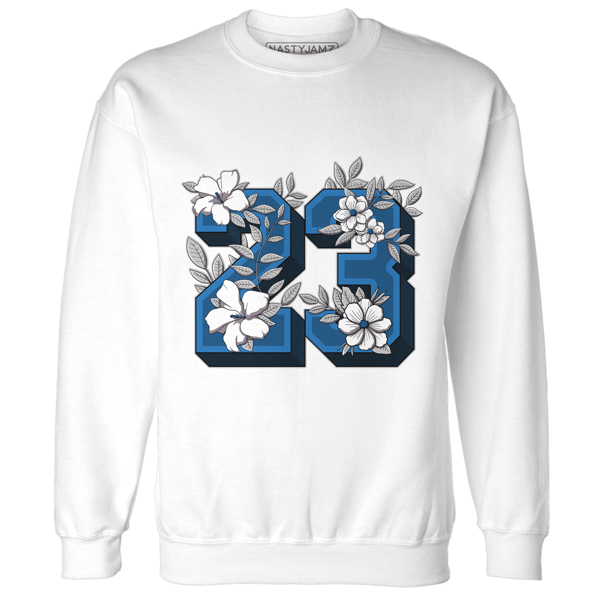 Industrial Blue 4s Sweatshirt Match 23 Floral - NastyJamz
