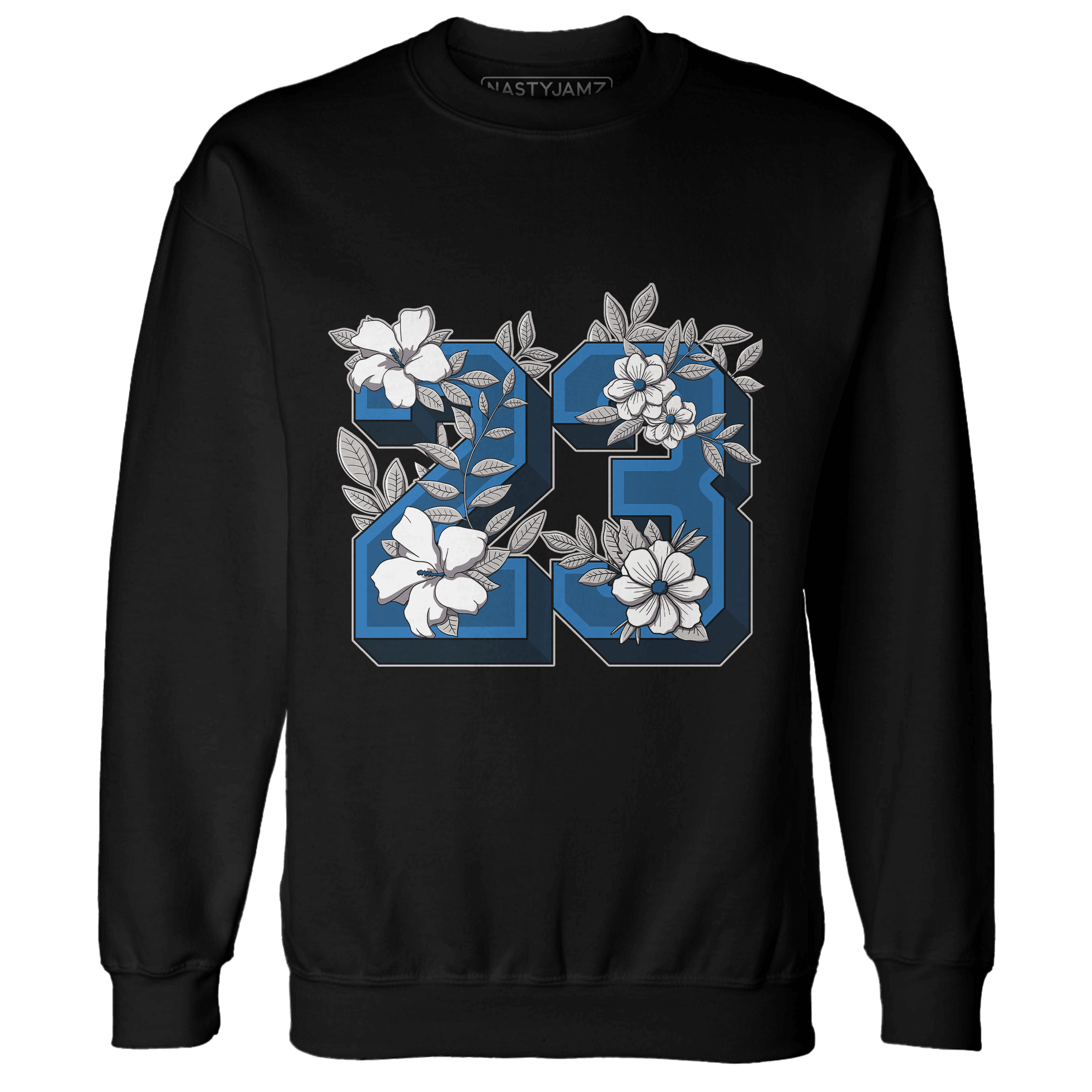 Industrial Blue 4s Sweatshirt Match 23 Floral - NastyJamz
