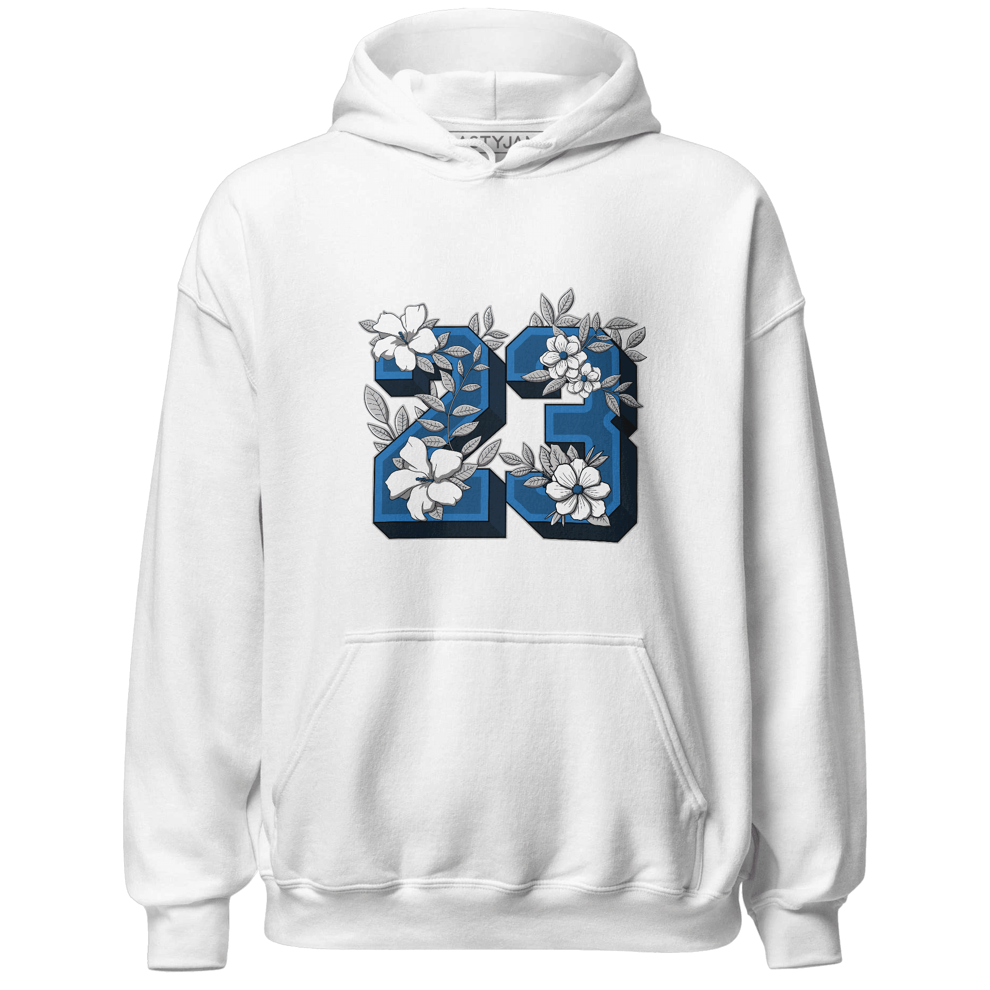 Industrial Blue 4s Hoodie Match 23 Floral - NastyJamz
