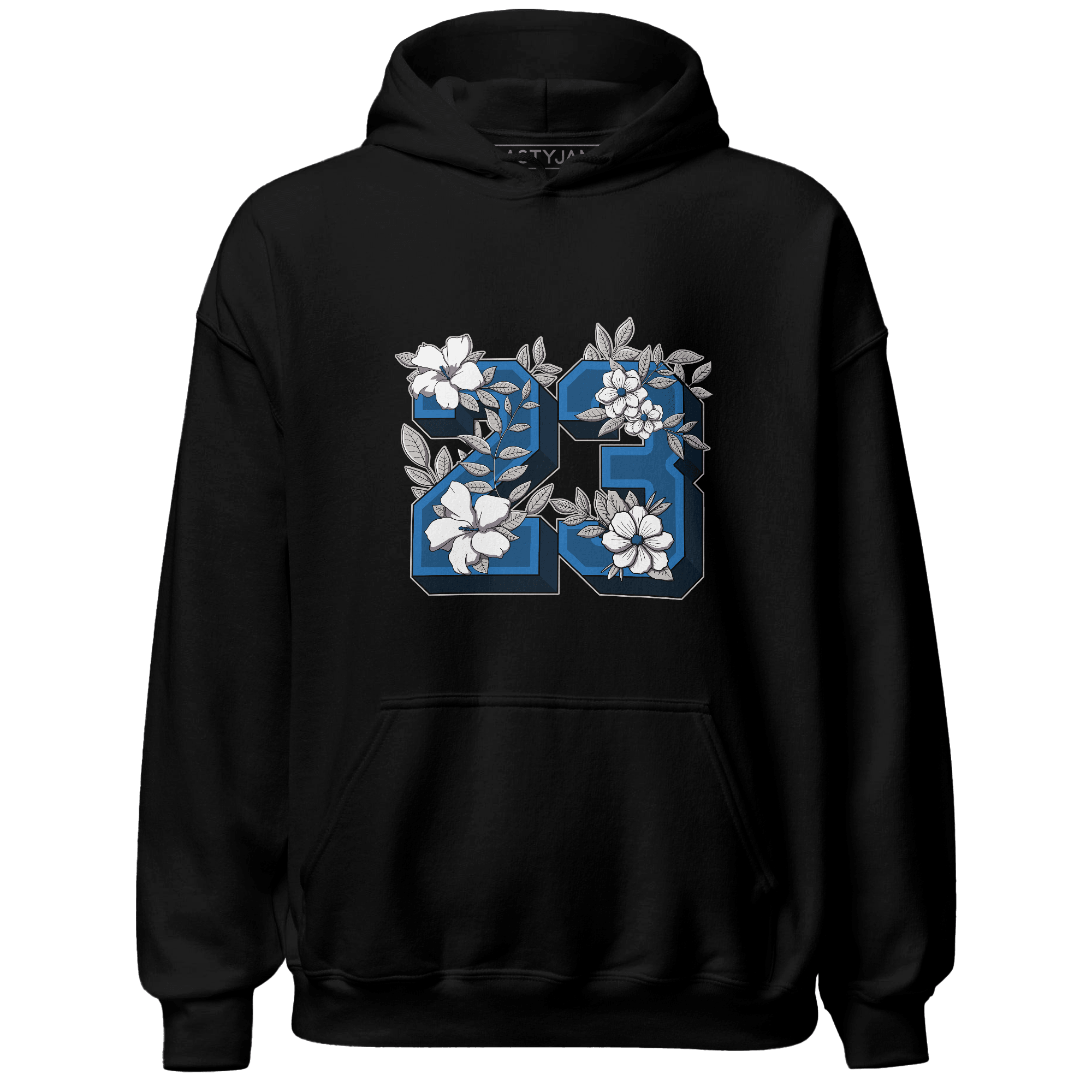 Industrial Blue 4s Hoodie Match 23 Floral - NastyJamz