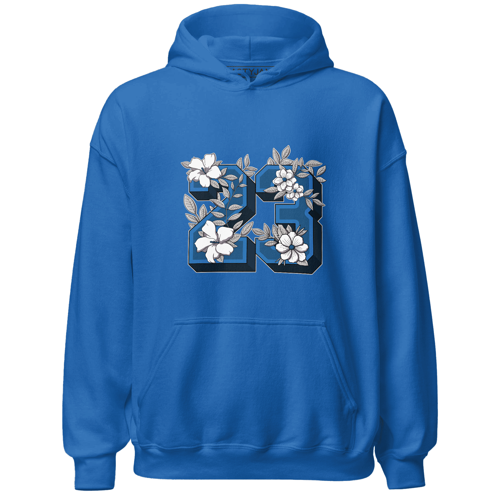 Industrial Blue 4s Hoodie Match 23 Floral - NastyJamz