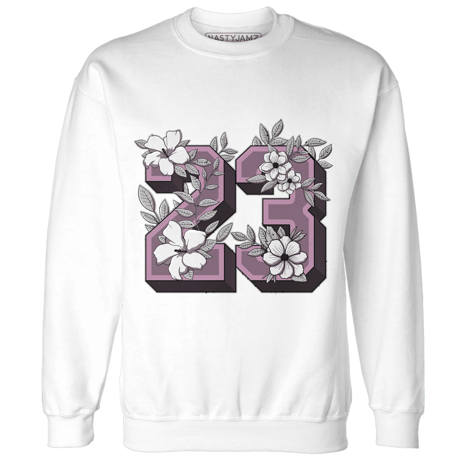 Orchid-Neutral-Grey-Black-White-4s-Sweatshirt-Match-23-Floral
