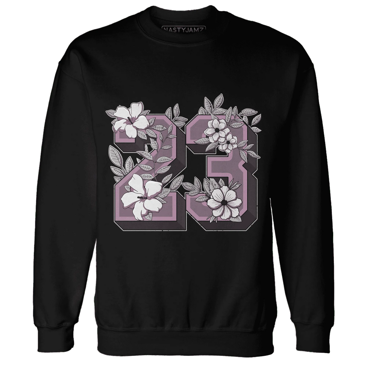 Orchid-Neutral-Grey-Black-White-4s-Sweatshirt-Match-23-Floral