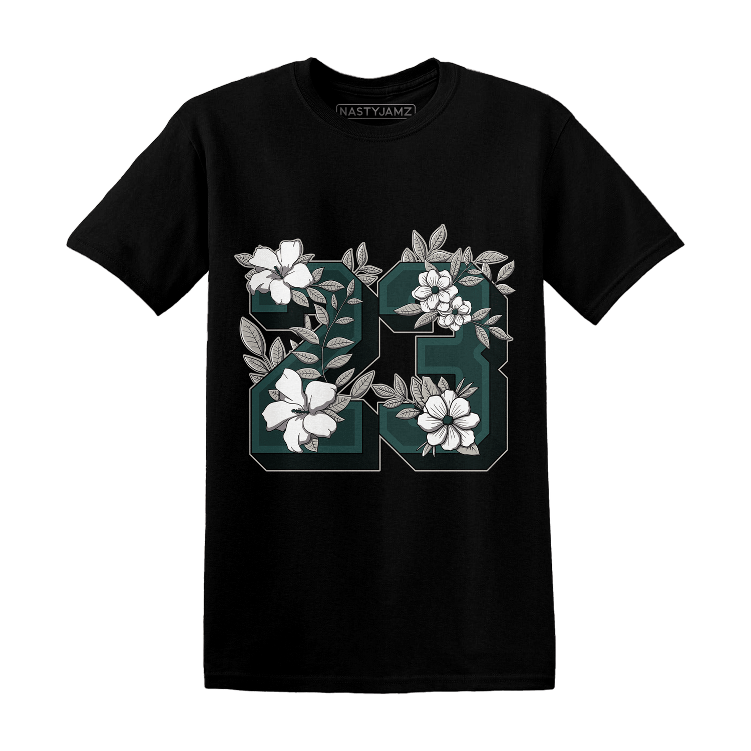 Oxidized Green 4s T Shirt Match 23 Floral - NastyJamz