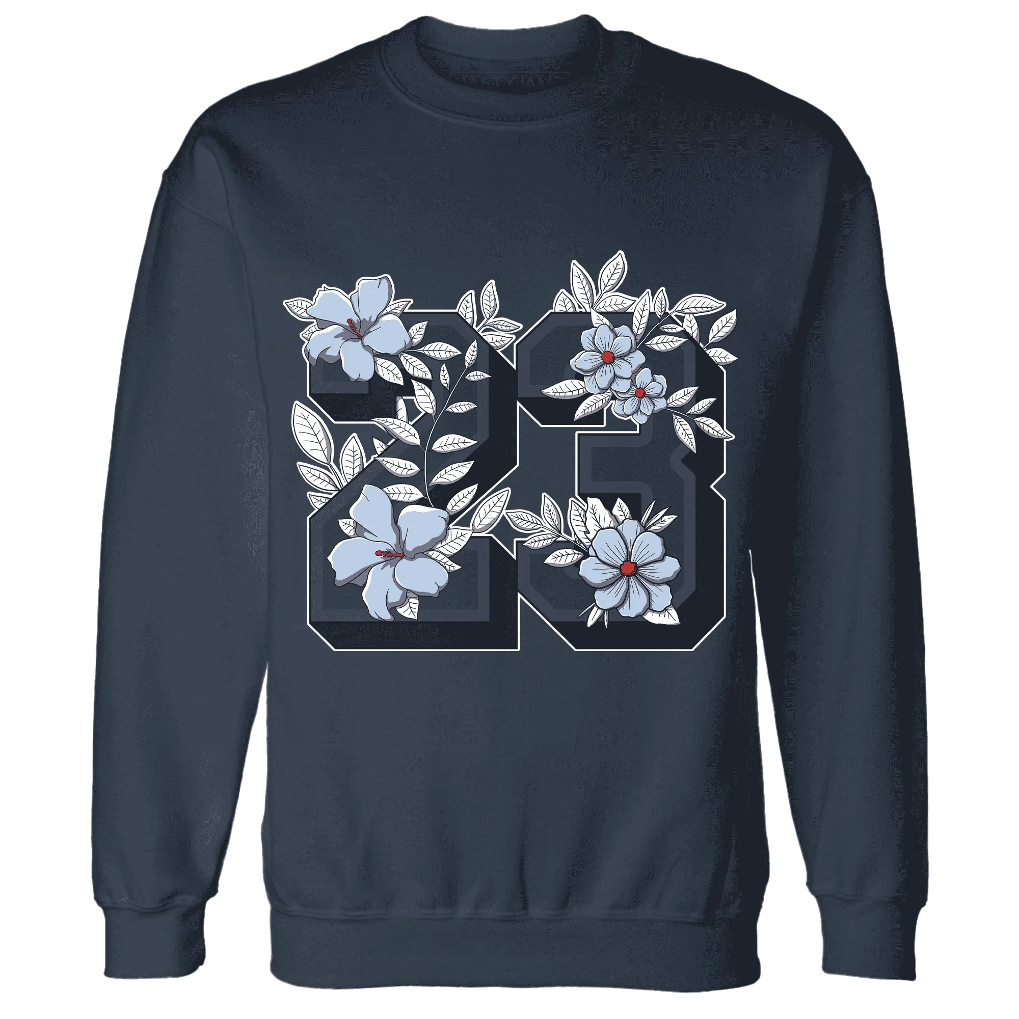 White-Navy-6s-Sweatshirt-Match-23-Floral
