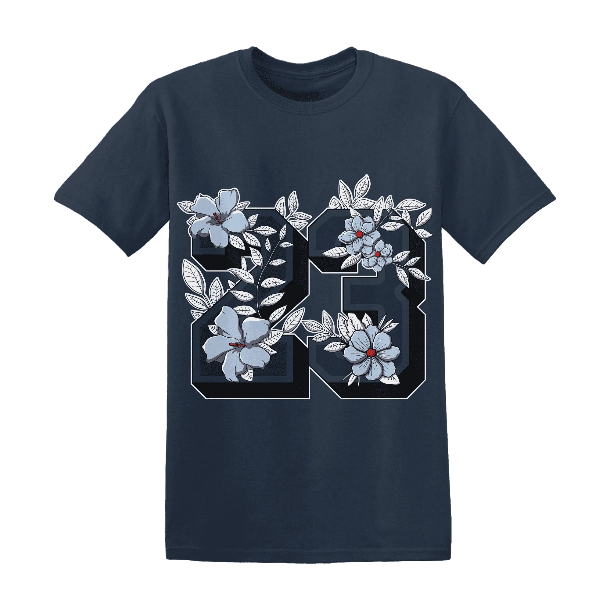 White-Navy-6s-T-Shirt-Match-23-Floral