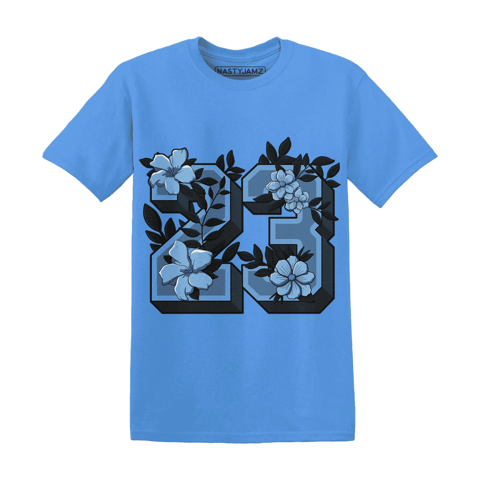 AM-Plus-Black-Univercitii-Blue-NastyJamz-T-Shirt-Match-23-Floral