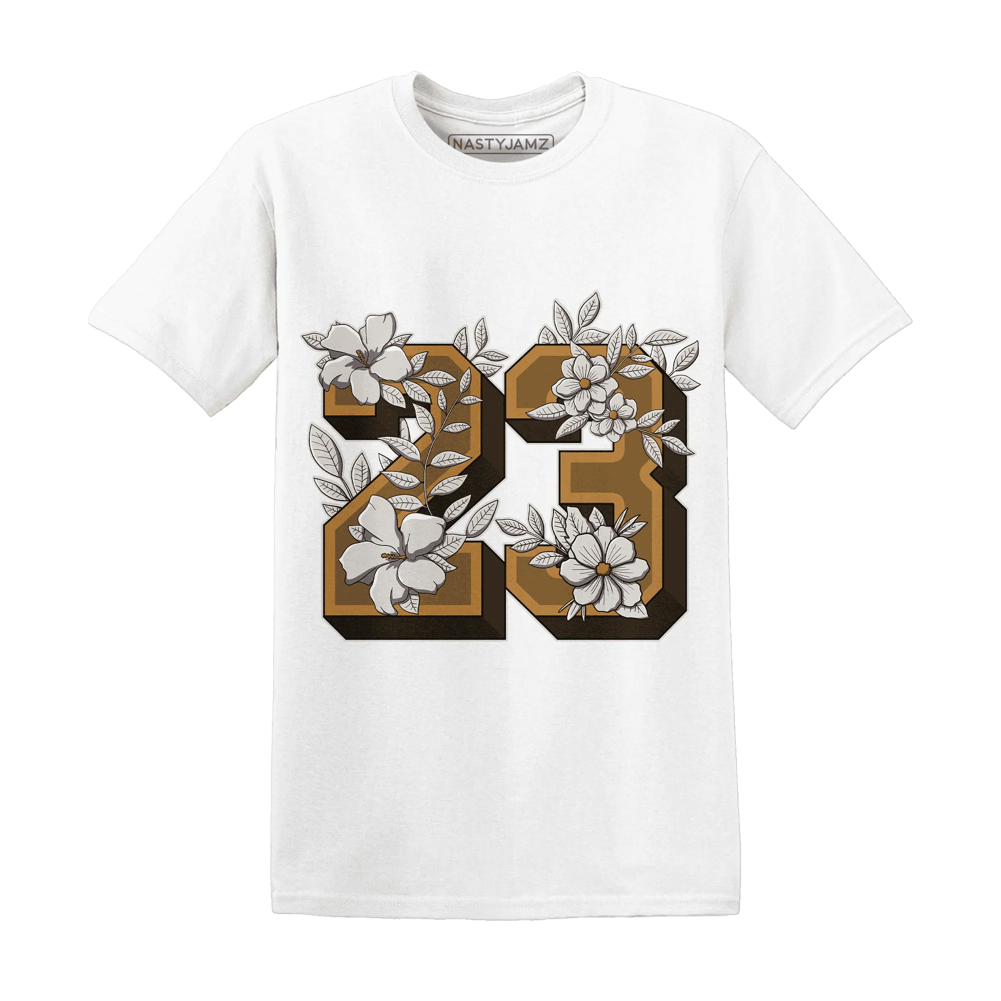 Dunk-Low-Retro-Wheat-Orange-T-Shirt-Match-23-Floral