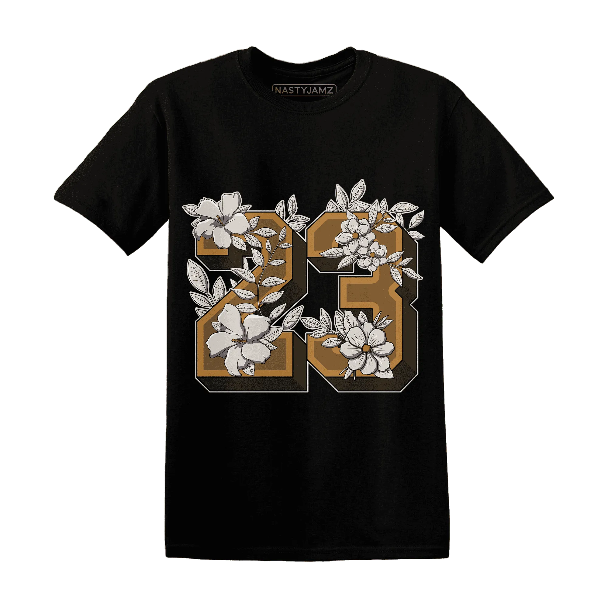 Dunk-Low-Retro-Wheat-Orange-T-Shirt-Match-23-Floral