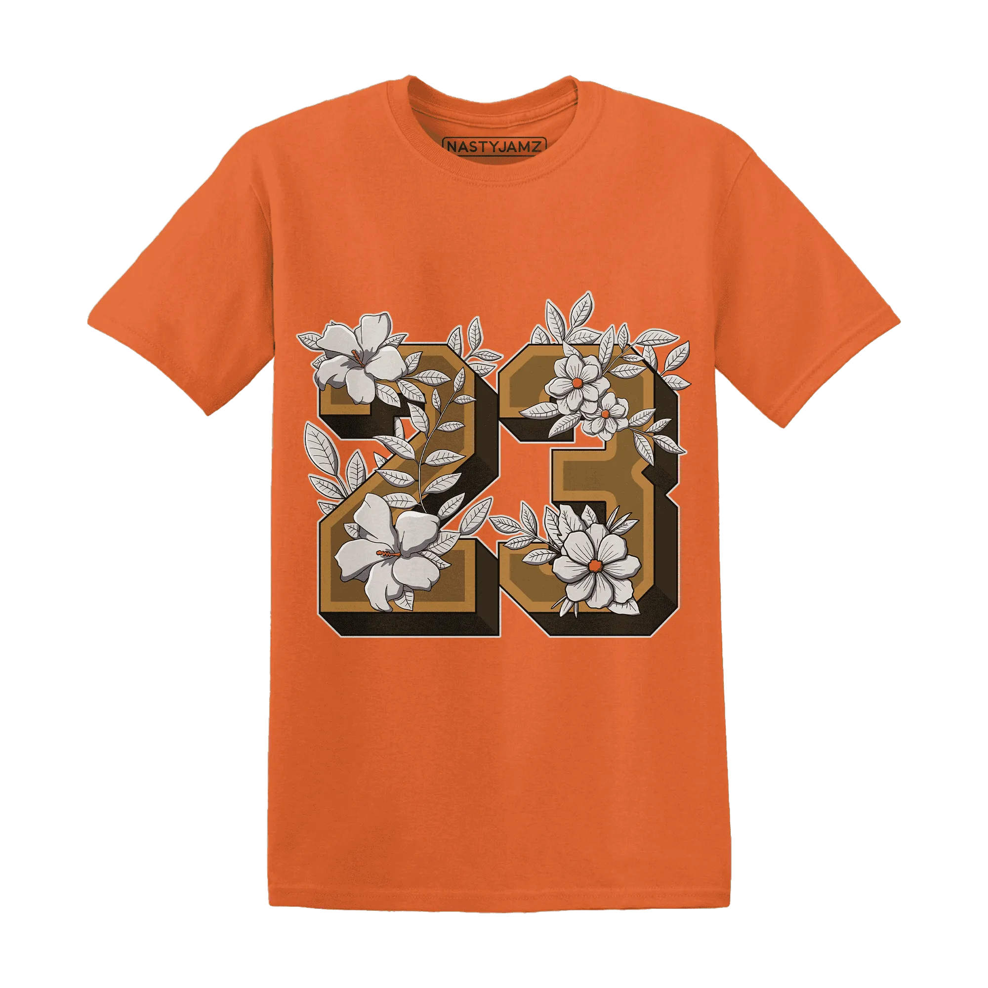 Dunk-Low-Retro-Wheat-Orange-T-Shirt-Match-23-Floral