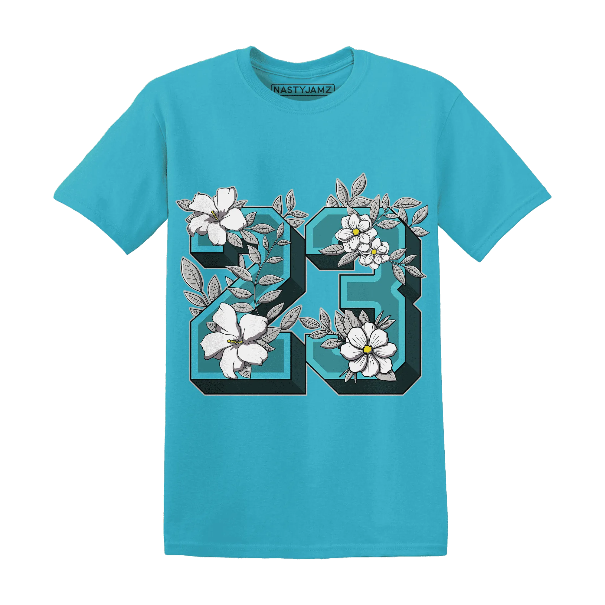 NBL-Cyan-Burst-9060-NastyJamz-T-Shirt-Match-23-Floral