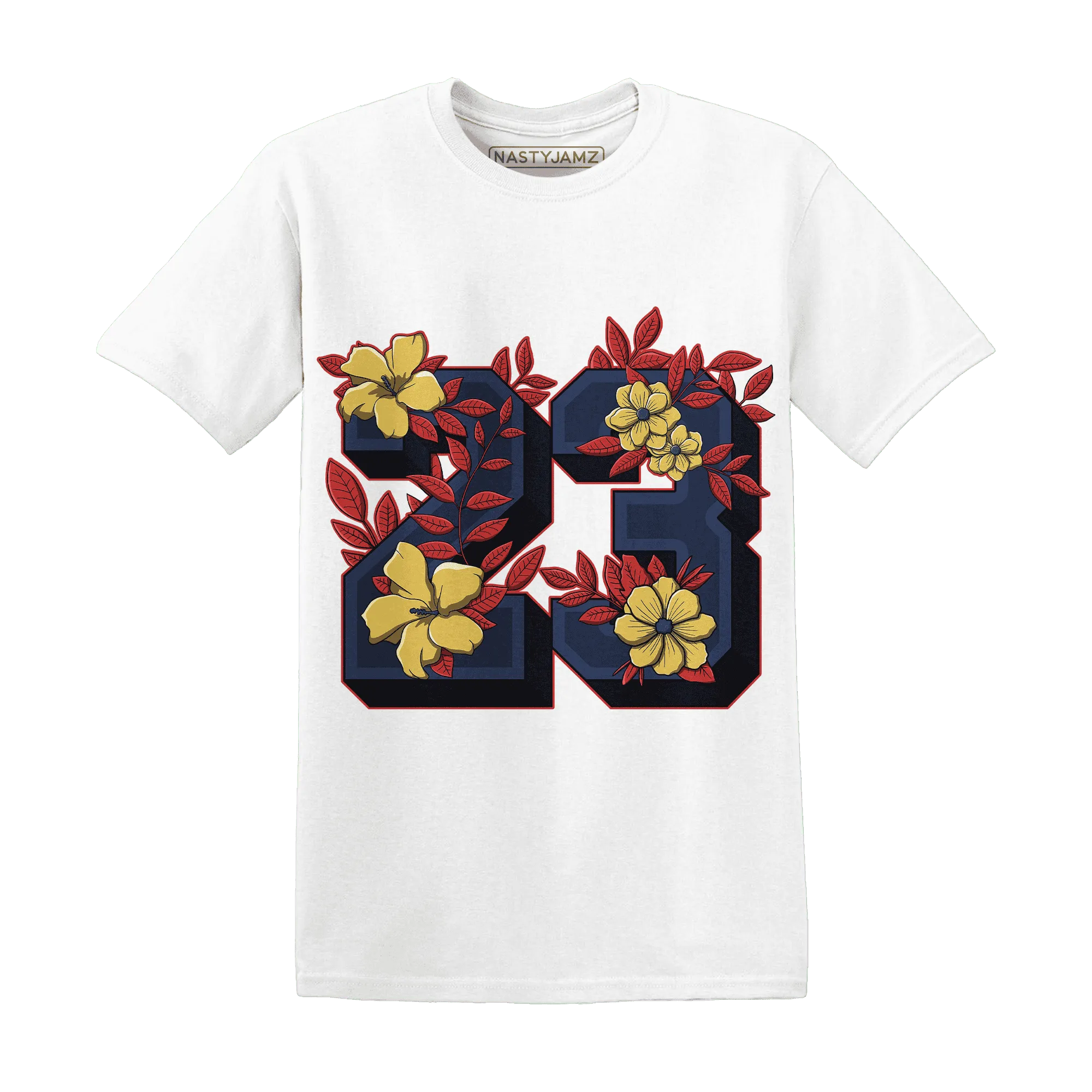 VaporMax-Air-Plus-Midnight-Navy-Gold-Black-NastyJamz-T-Shirt-Match-23-Floral