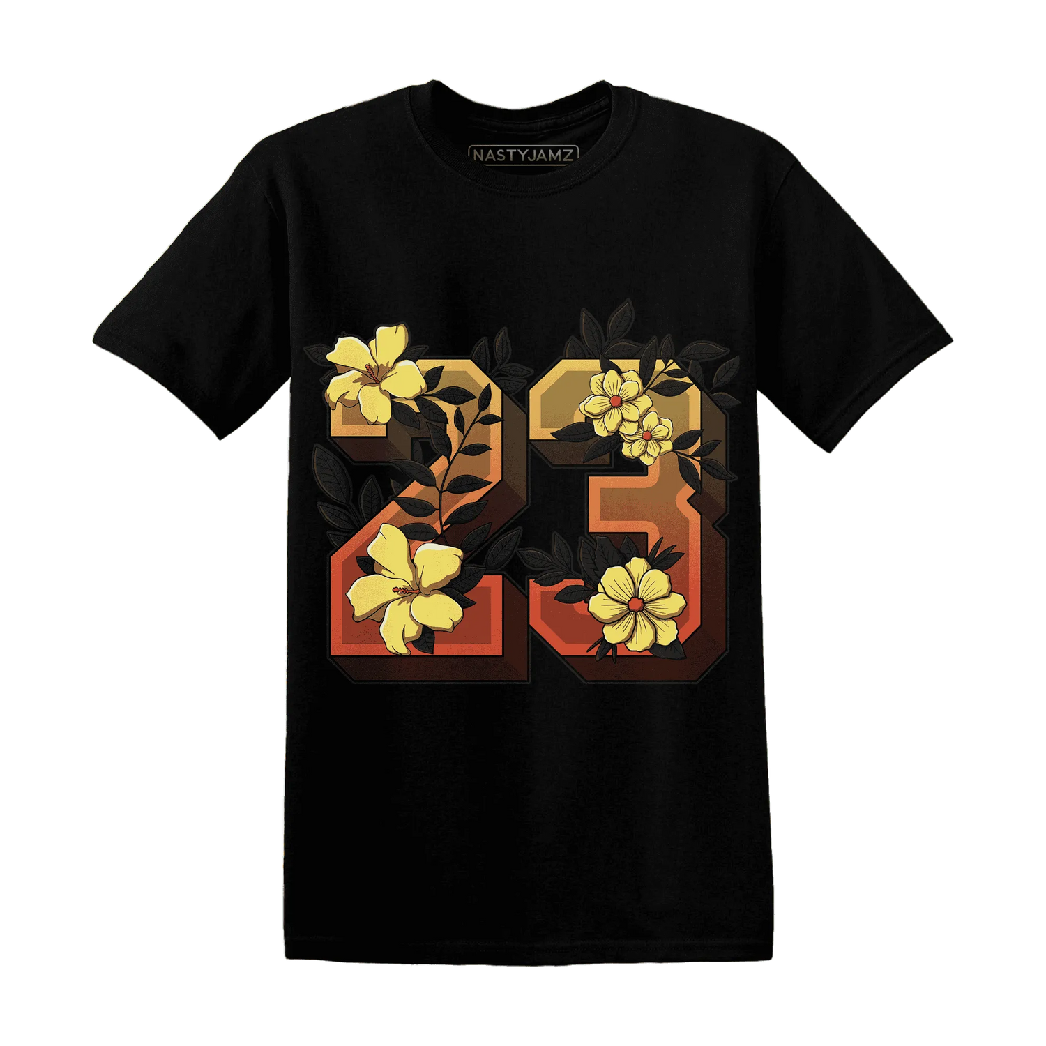 VaporMax-Crimson-Total-Orange-Plus-NastyJamz-T-Shirt-Match-23-Floral