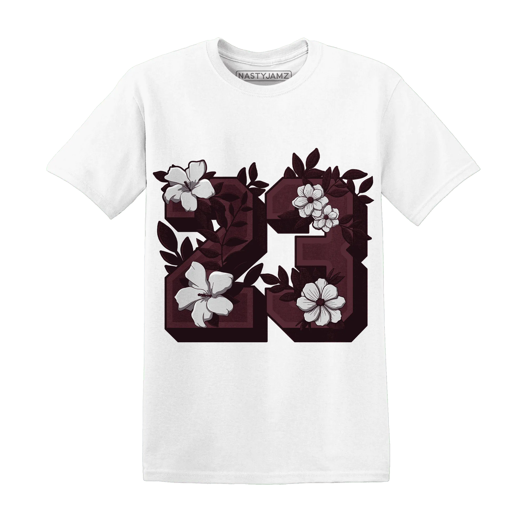 VaporMax-Night-Maron-Burgundy-NastyJamz-T-Shirt-Match-23-Floral