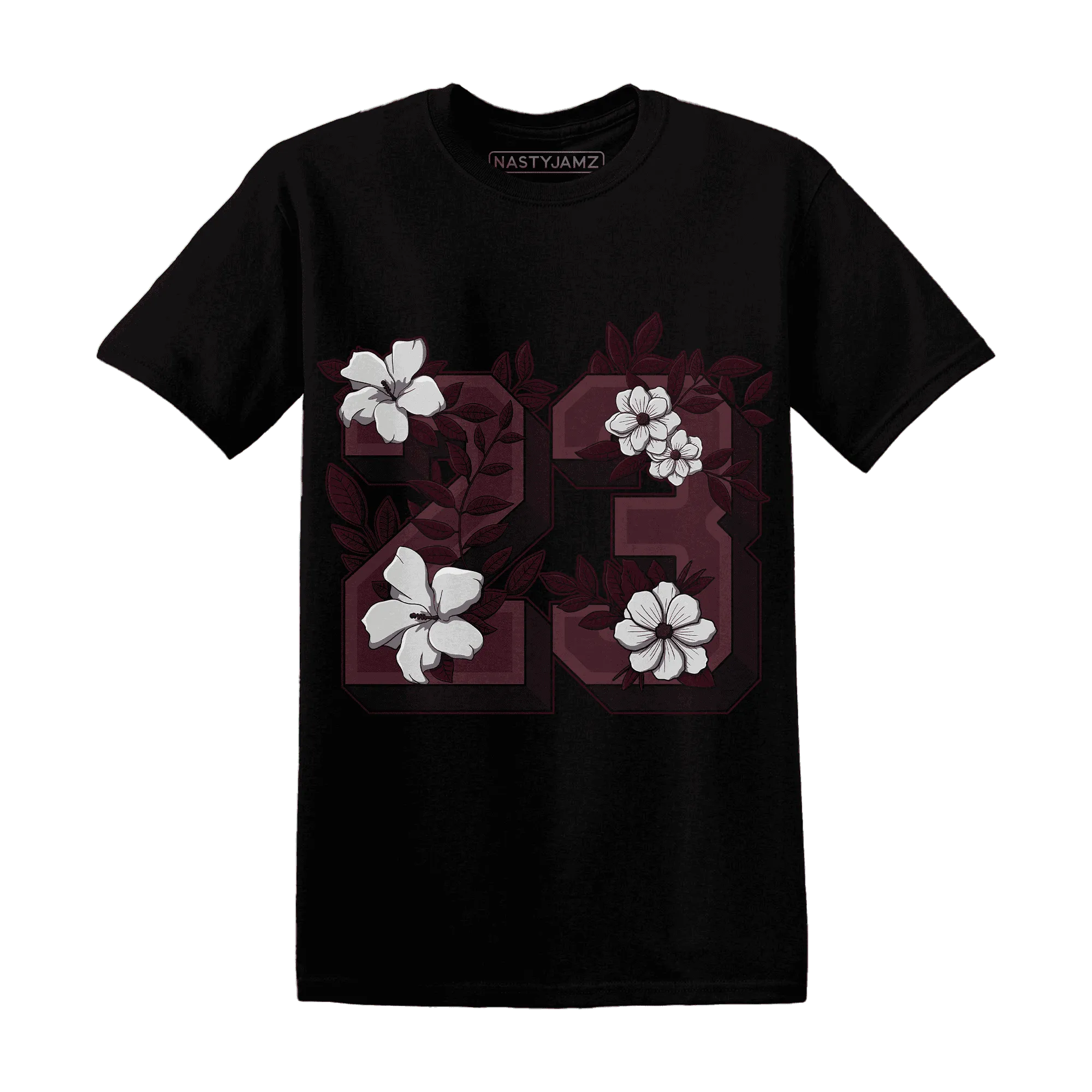 VaporMax-Night-Maron-Burgundy-NastyJamz-T-Shirt-Match-23-Floral