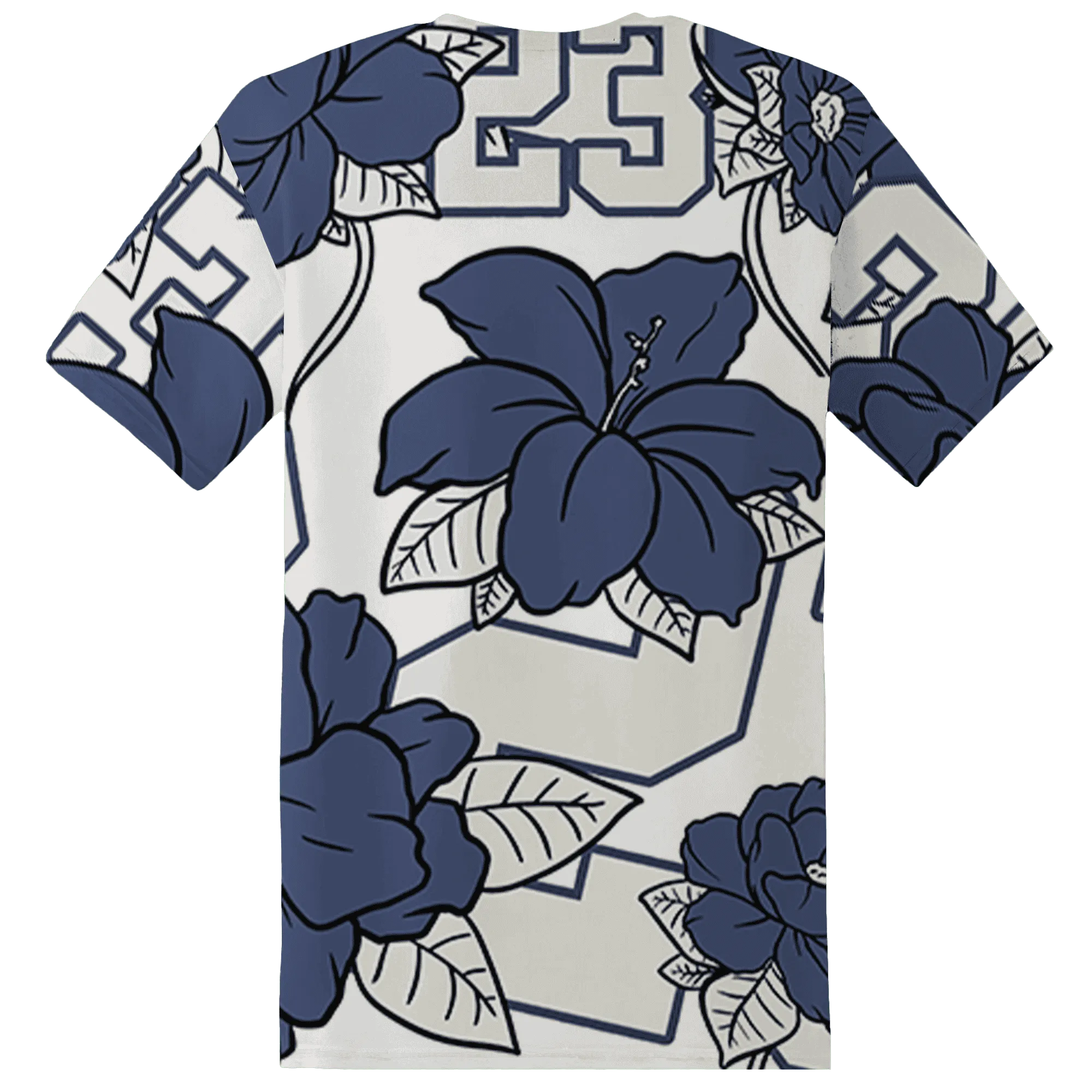 Low-Diffused-Blue-11s-T-Shirt-Match-23-Floral-3D-Flower