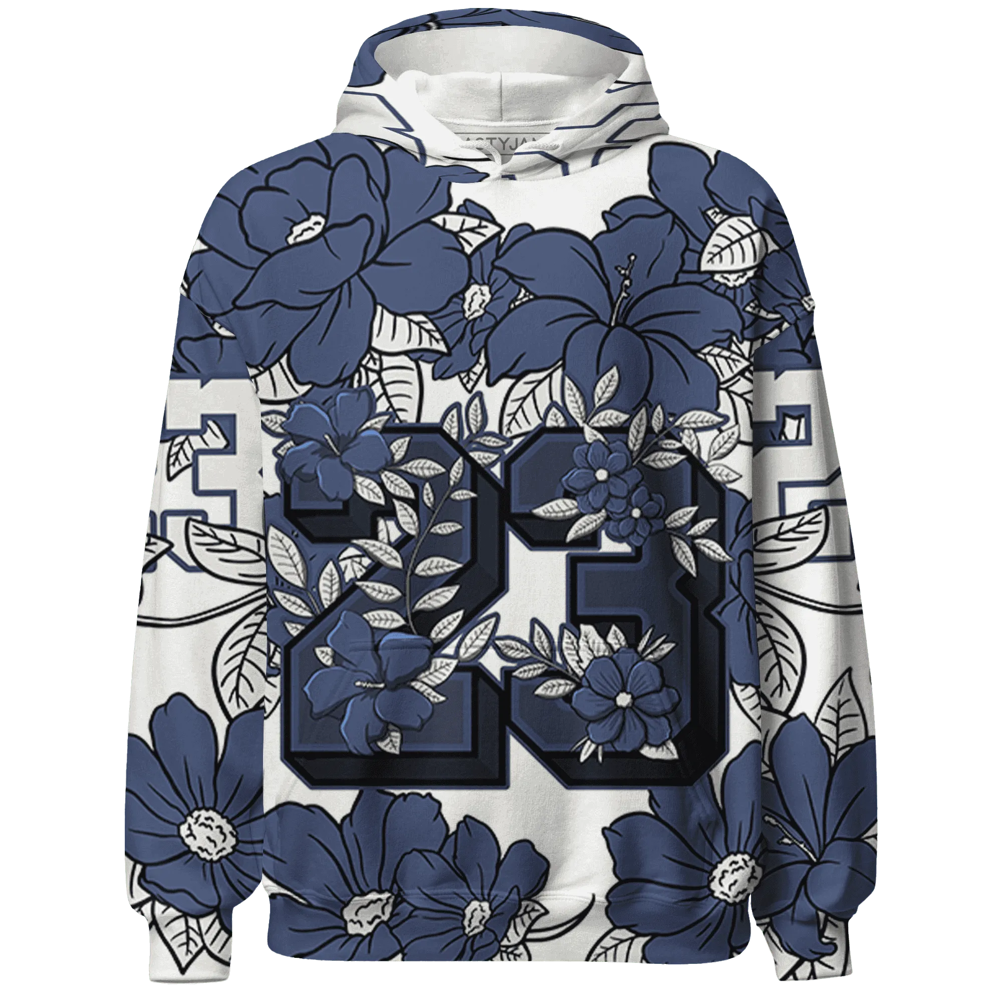 Low-Diffused-Blue-11s-Hoodie-Match-23-Floral-3D-Flower