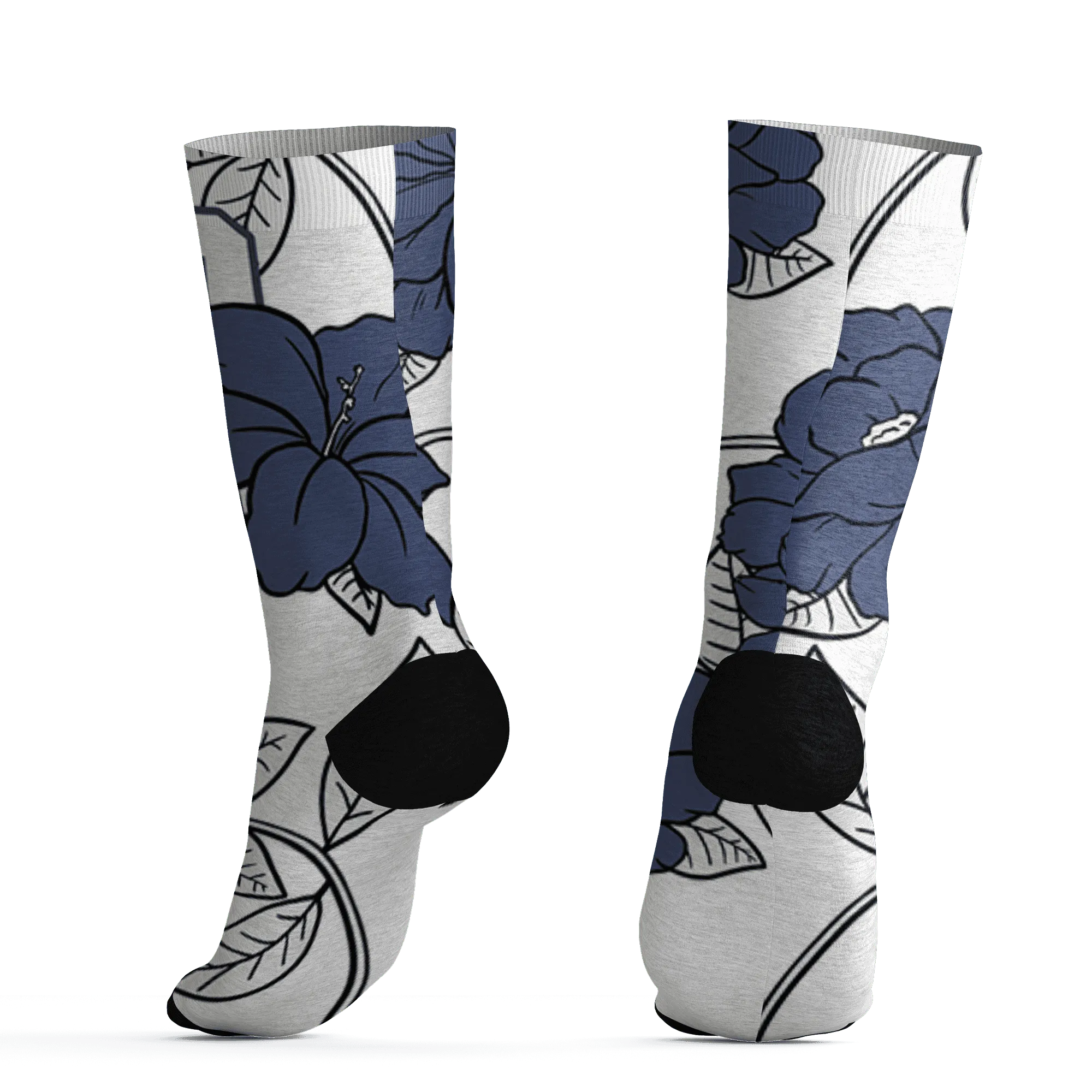 Low-Diffused-Blue-11s-Socks-Match-23-Floral-3D-Flower