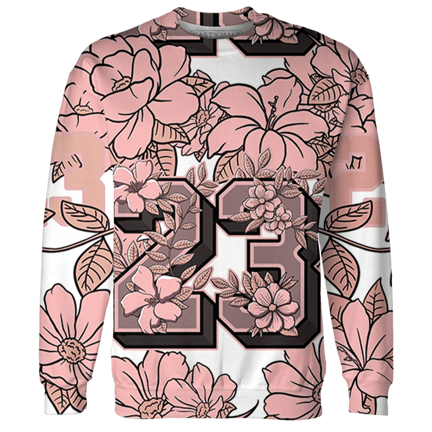 Low Legend Pink 11s Sweatshirt Match 23 Floral 3D All-Over Print Flower - NastyJamz