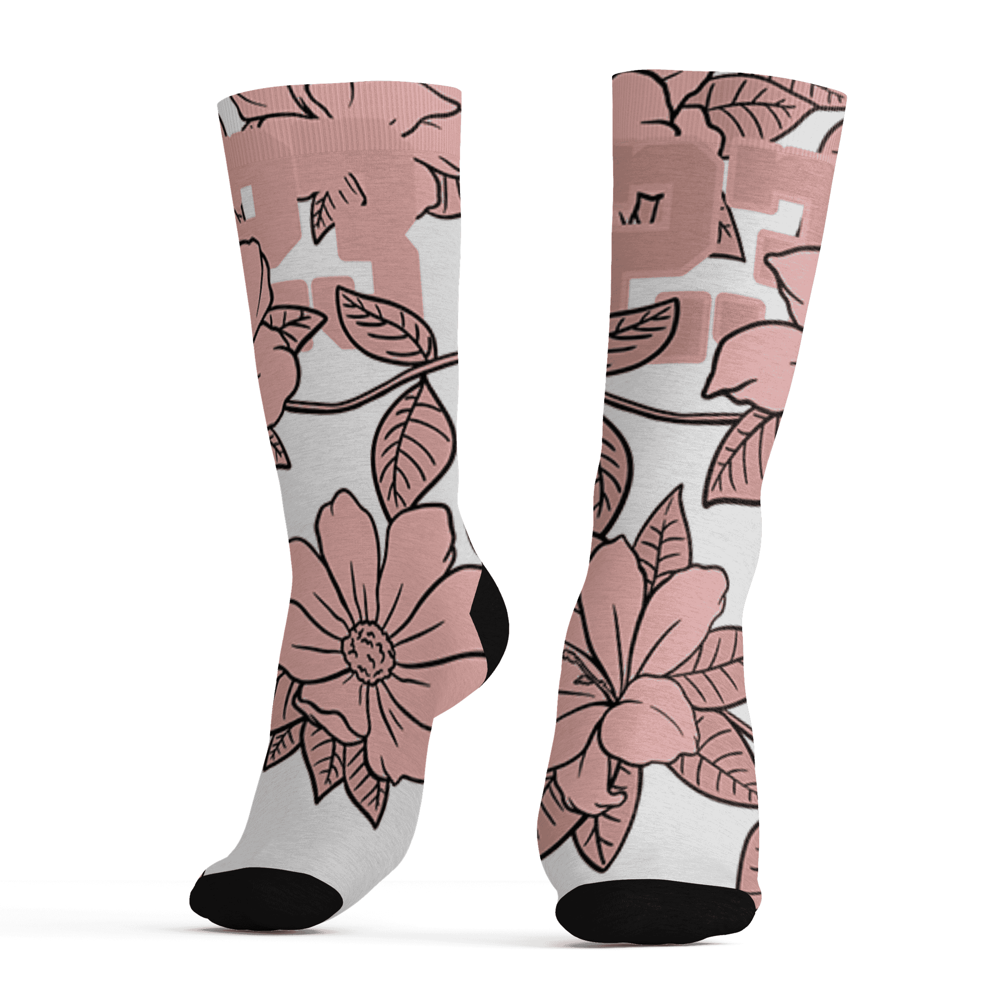 Low Legend Pink 11s Socks Match 23 Floral 3D All-Over Print Flower - NastyJamz