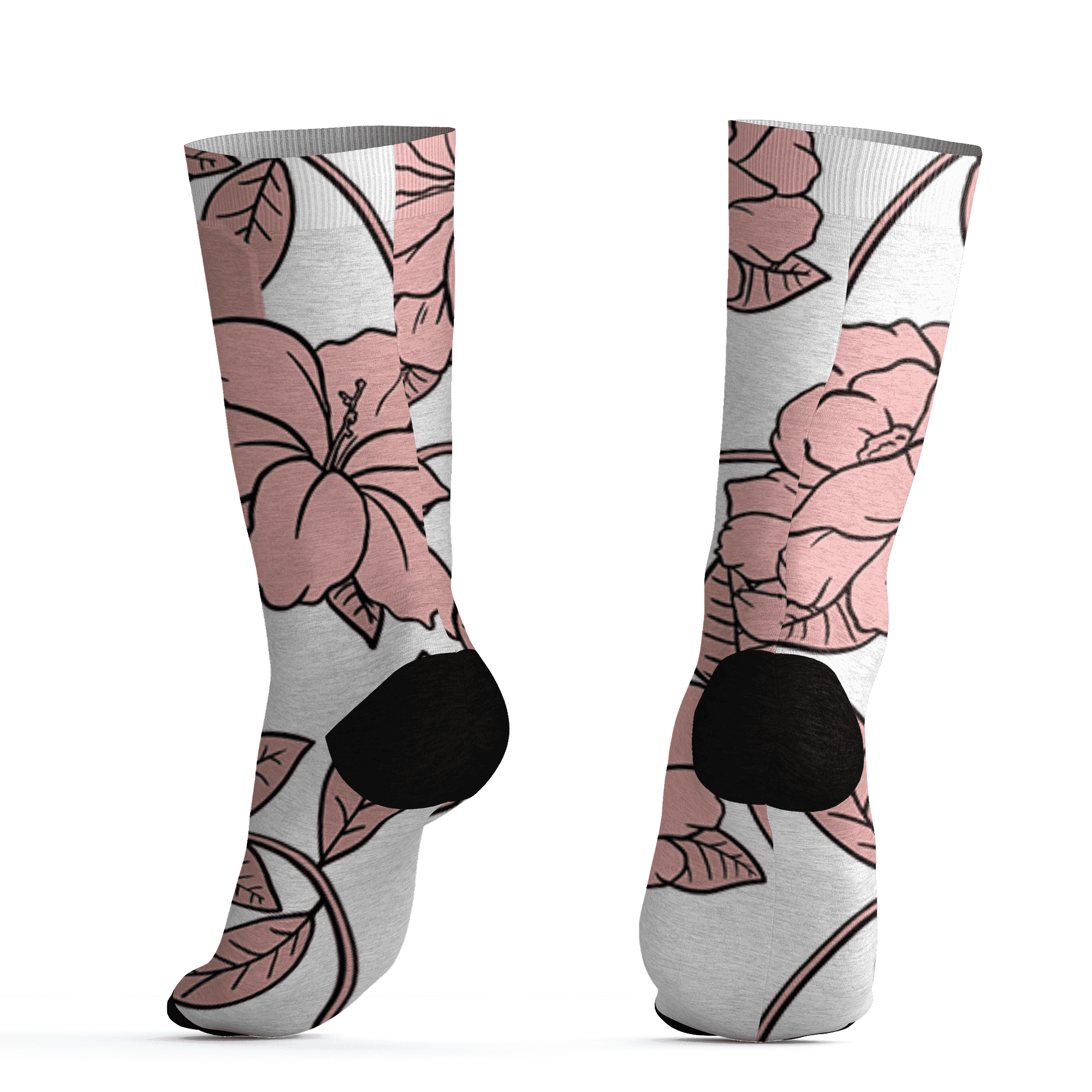 Low Legend Pink 11s Socks Match 23 Floral 3D All-Over Print Flower - NastyJamz
