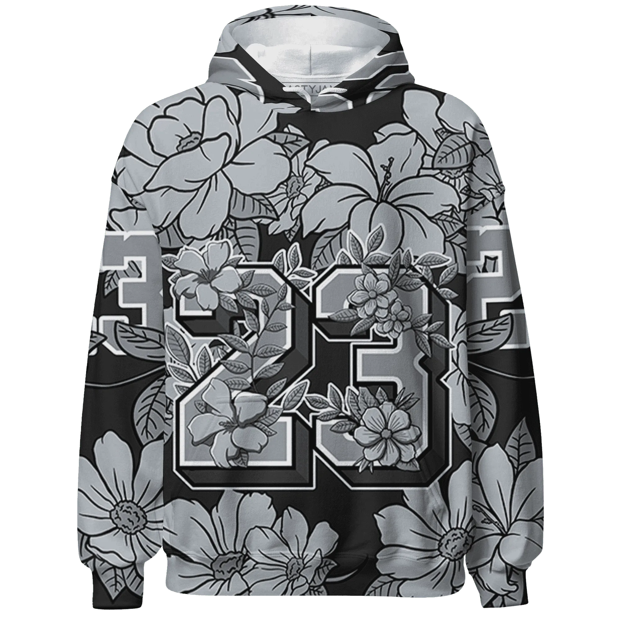 Wolf-Grey-12s-Hoodie-Match-23-Floral-3D-Flower
