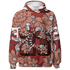 Dune Red 13s Hoodie Match 23 Floral 3D All-Over Print Flower - NastyJamz
