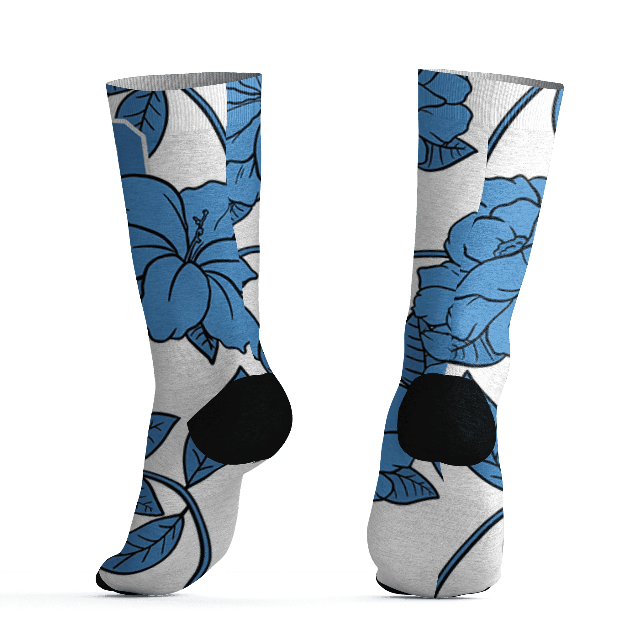 Carolina-Blue-Univercitii-17s-Socks-Match-23-Floral-3D-Flower