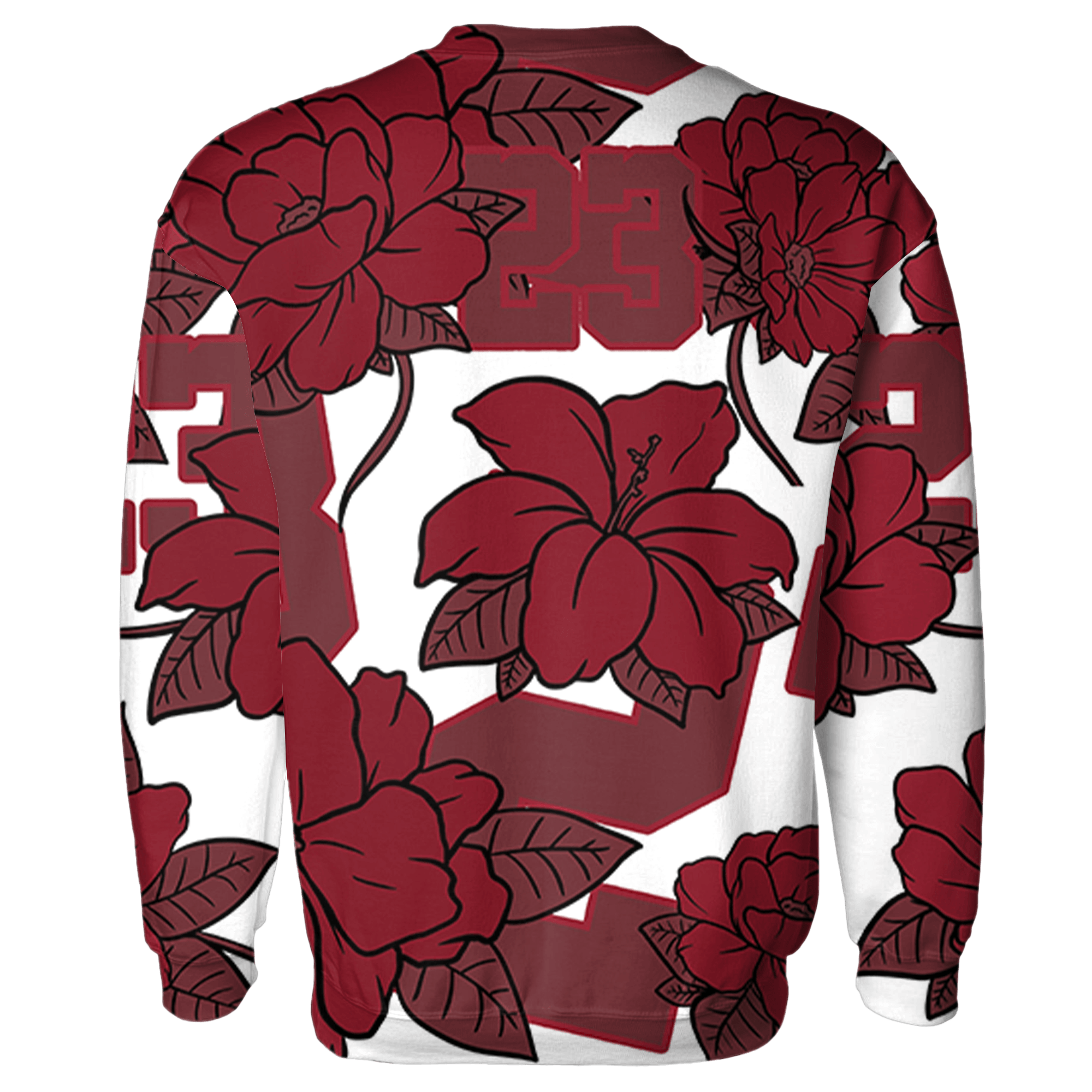 High 85 Metallic Burgundy 1s Sweatshirt Match 23 Floral 3D All-Over Print Flower - NastyJamz