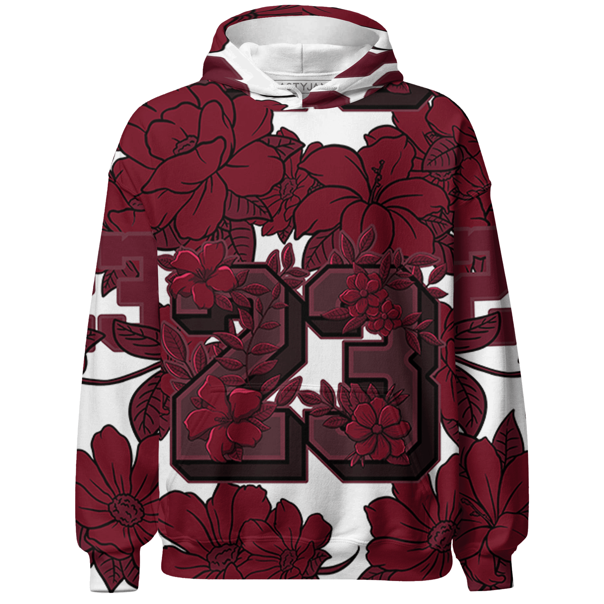 High White Team Red 1s Hoodie Match 23 Floral 3D All-Over Print Flower - NastyJamz