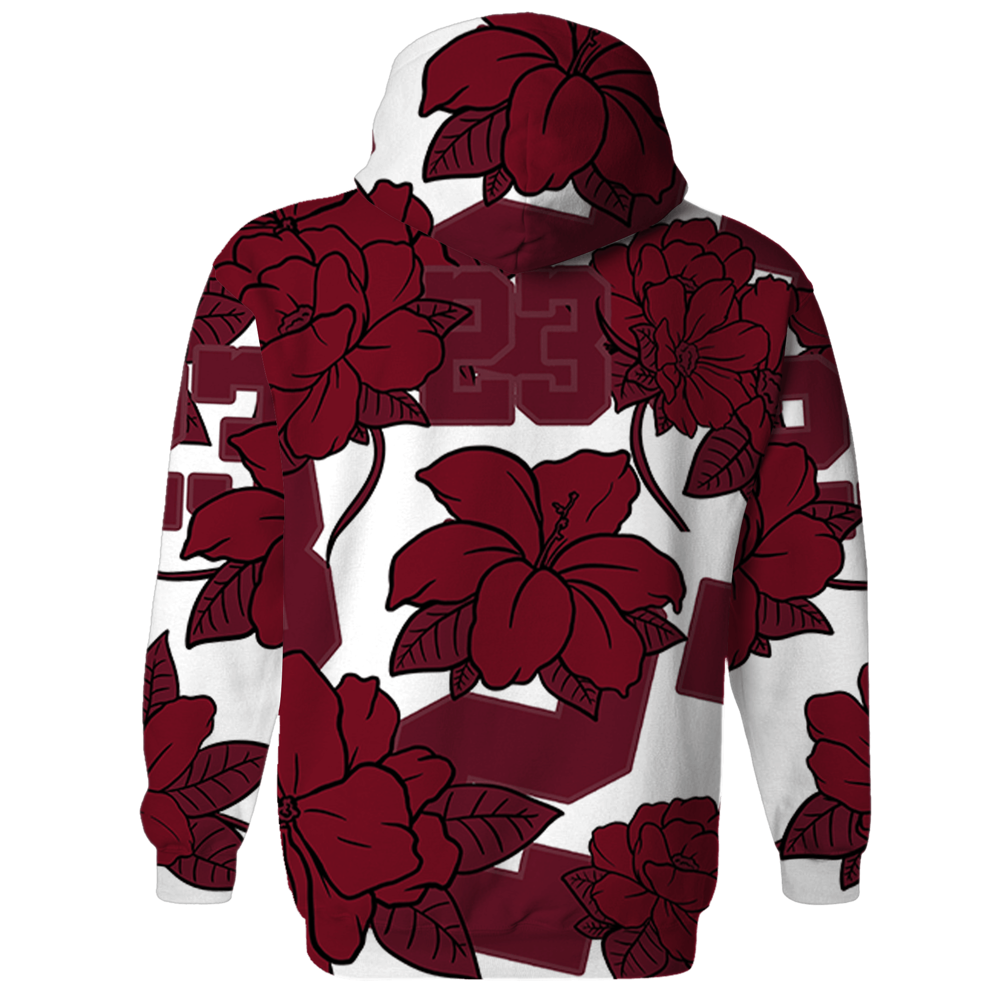 High White Team Red 1s Hoodie Match 23 Floral 3D All-Over Print Flower - NastyJamz