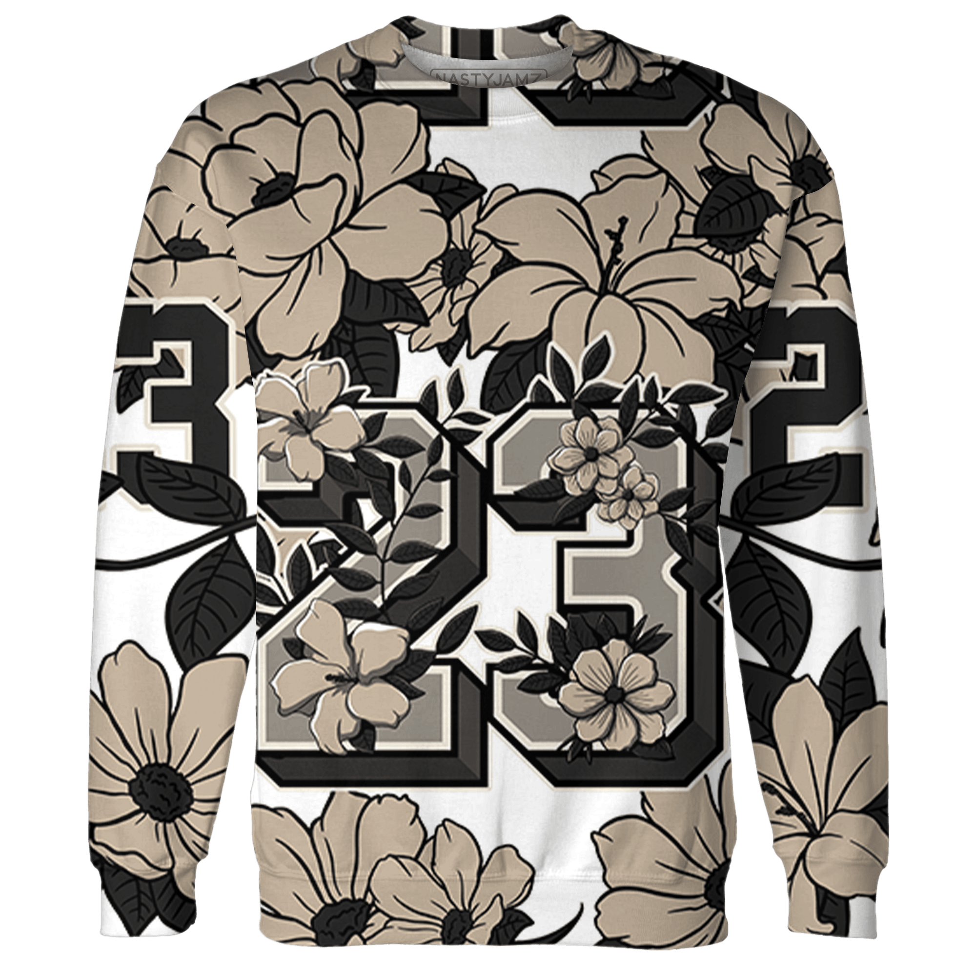 Latte 1s Hoodie Match 23 Floral 3D All-Over Print - NastyJamz