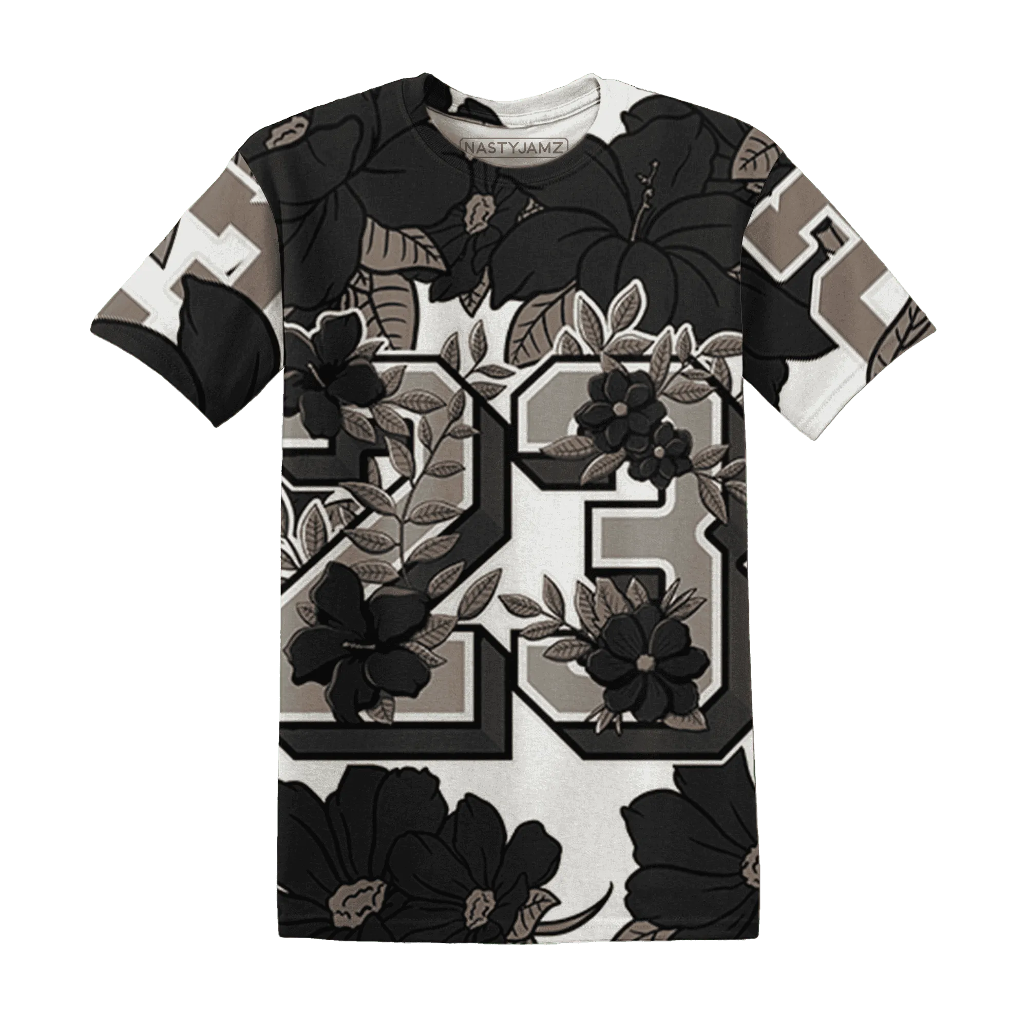 Low-Mocha-1s-T-Shirt-Match-23-Floral-3D-Flower