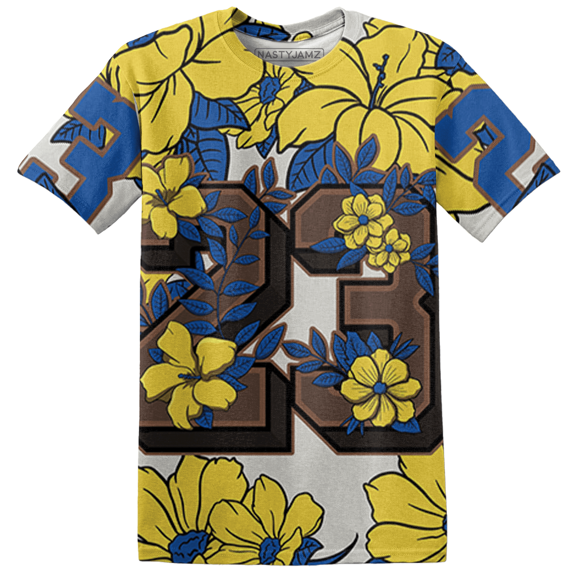 Low OG Canary TVSC 1s T Shirt Match 23 Floral 3D All-Over Print Flower - NastyJamz
