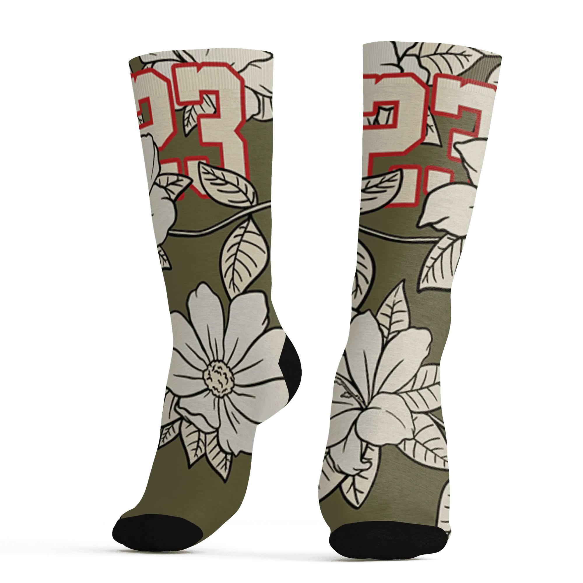 Medium-Olive-1s-Socks-Match-23-Floral-3D-Flower