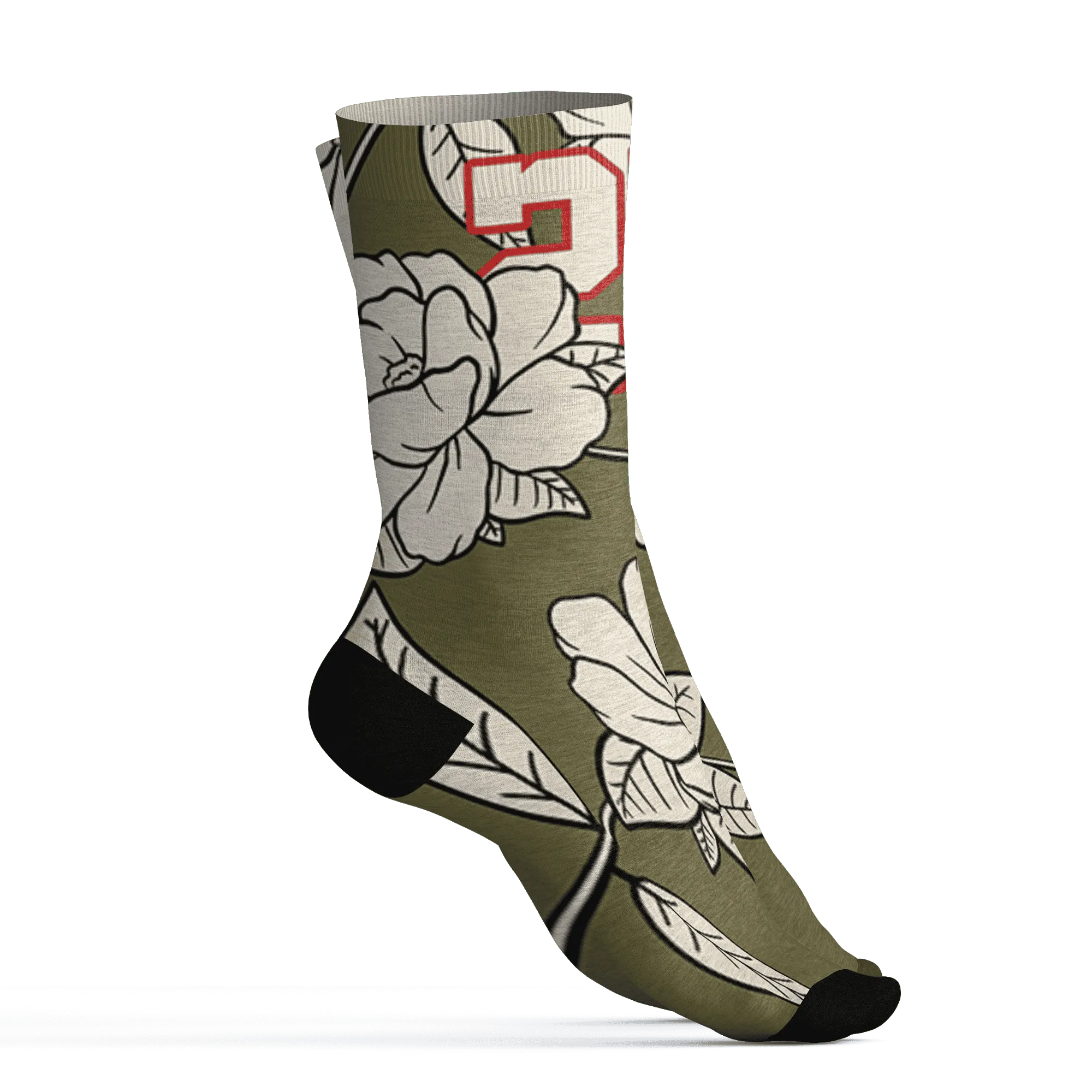 Medium-Olive-1s-Socks-Match-23-Floral-3D-Flower