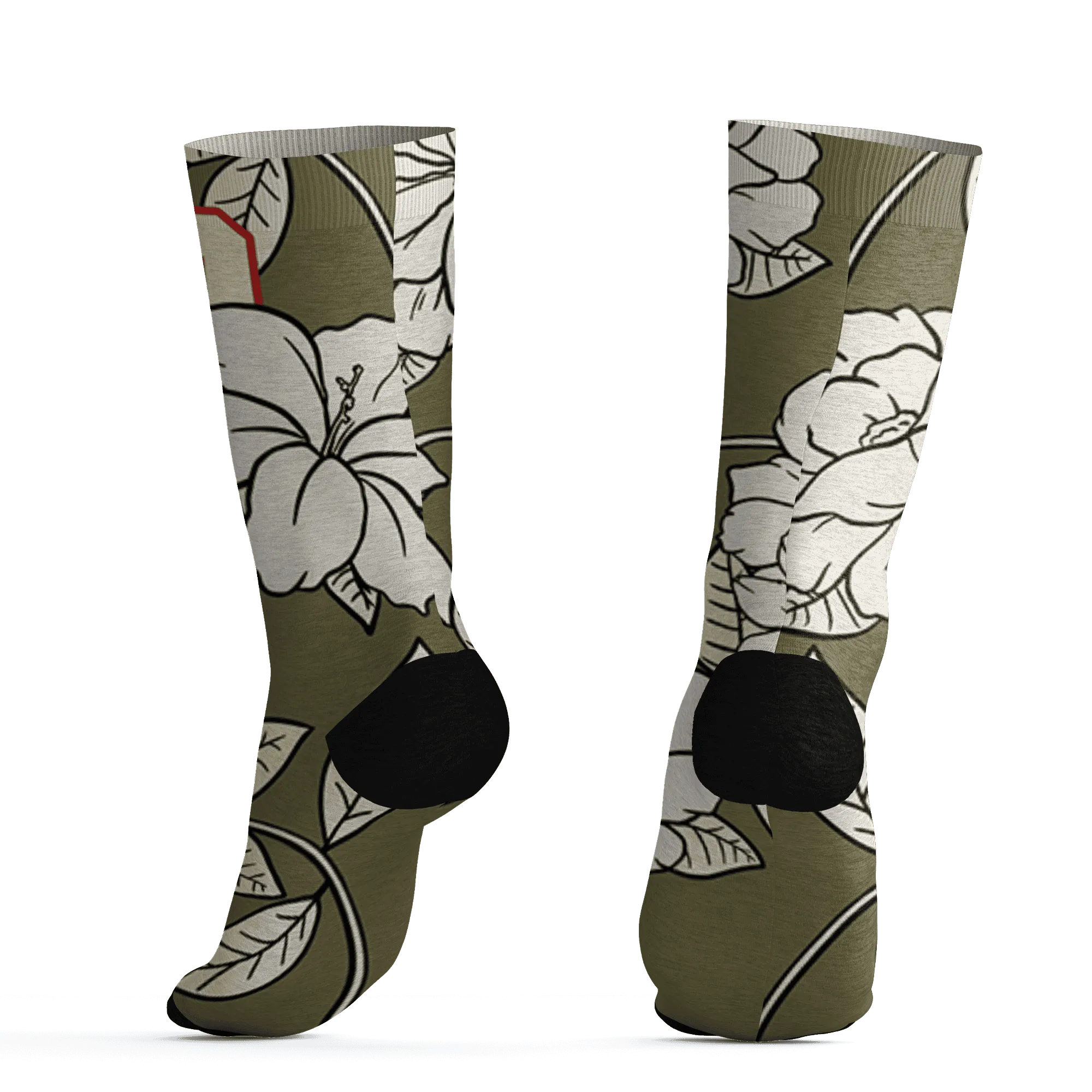 Medium-Olive-1s-Socks-Match-23-Floral-3D-Flower