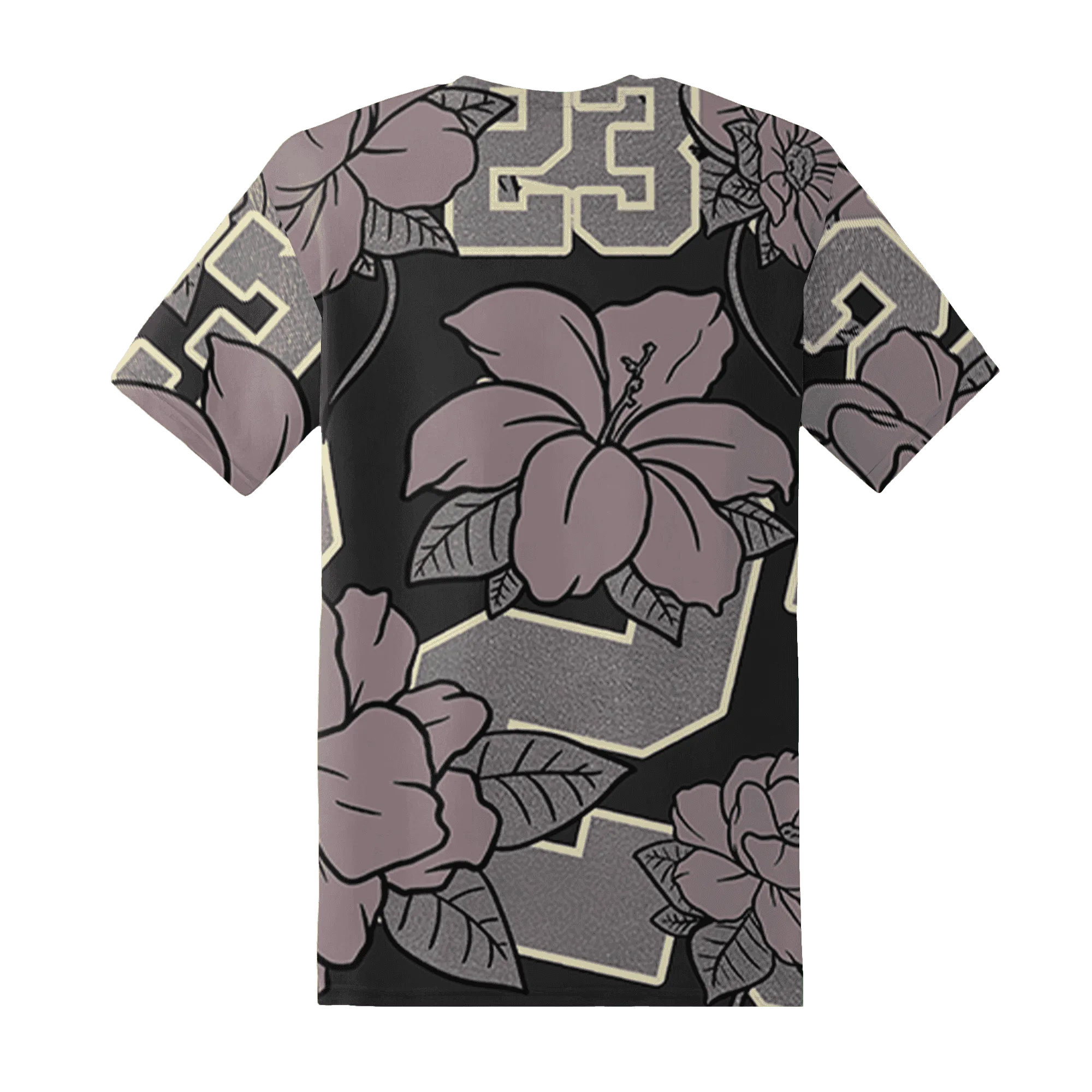 Black-Violet-Ore-3s-T-Shirt-Match-23-Floral-3D-Flower