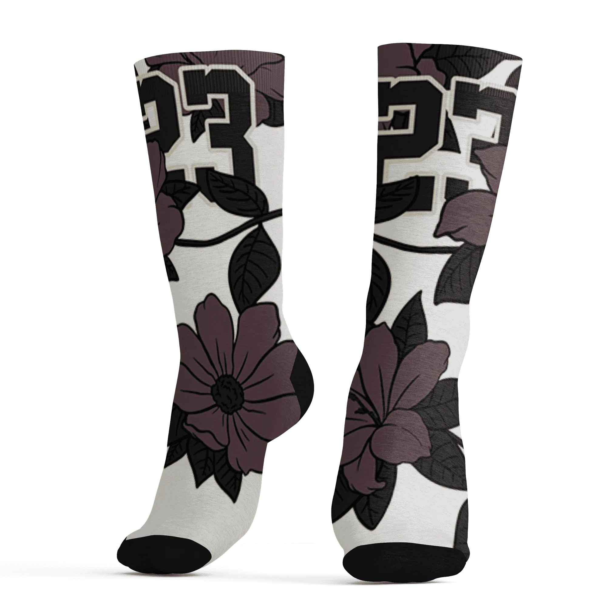 Burgundy-Crush-3s-Socks-Match-23-Floral-3D-Flower