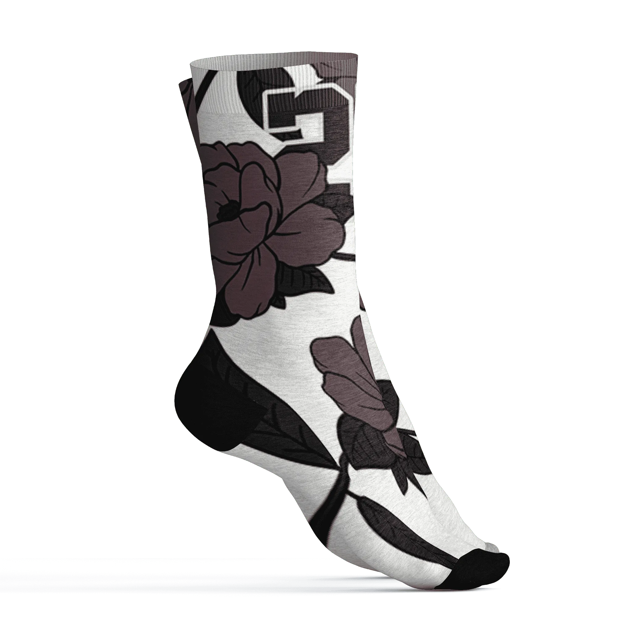 Burgundy-Crush-3s-Socks-Match-23-Floral-3D-Flower