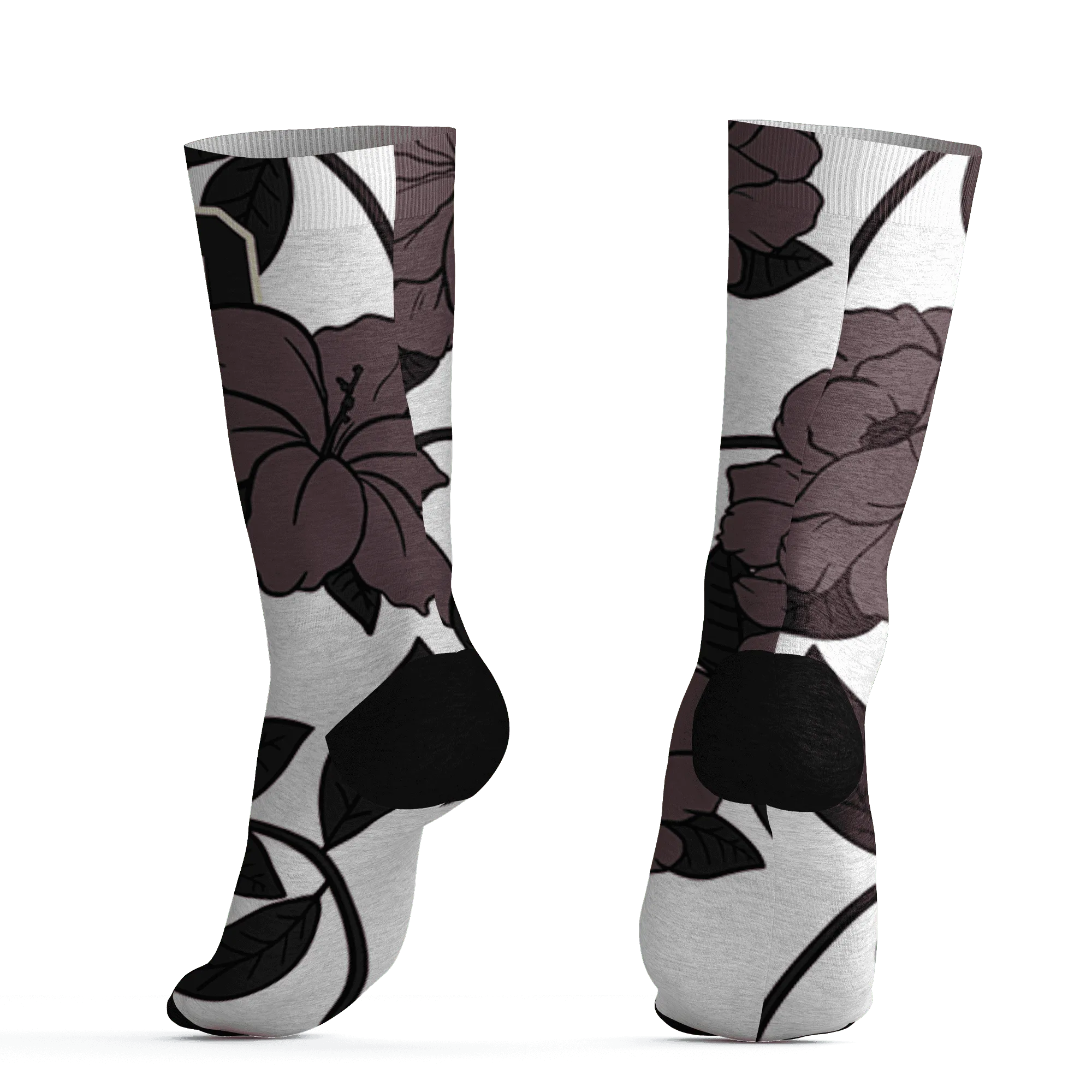 Burgundy-Crush-3s-Socks-Match-23-Floral-3D-Flower