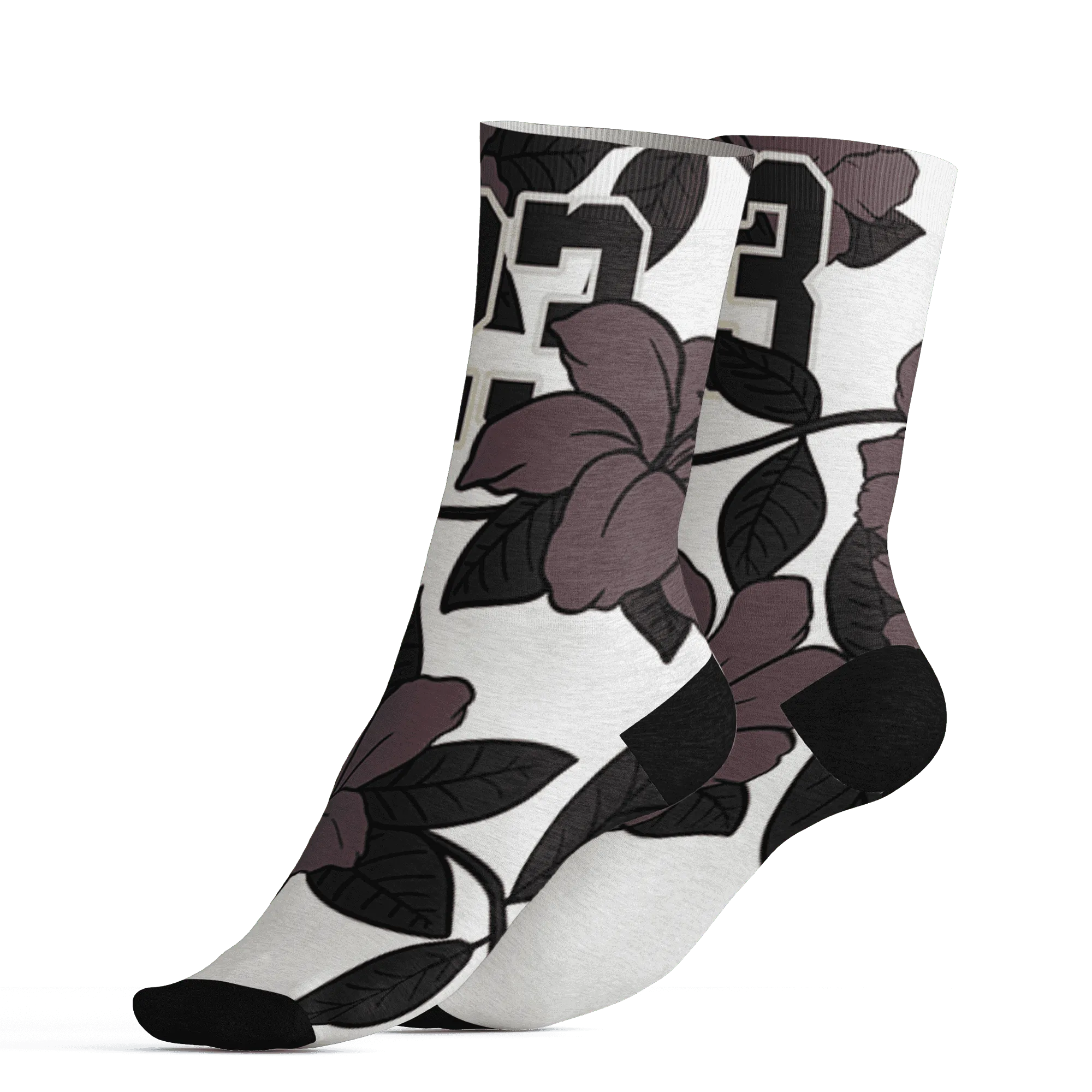 Burgundy-Crush-3s-Socks-Match-23-Floral-3D-Flower