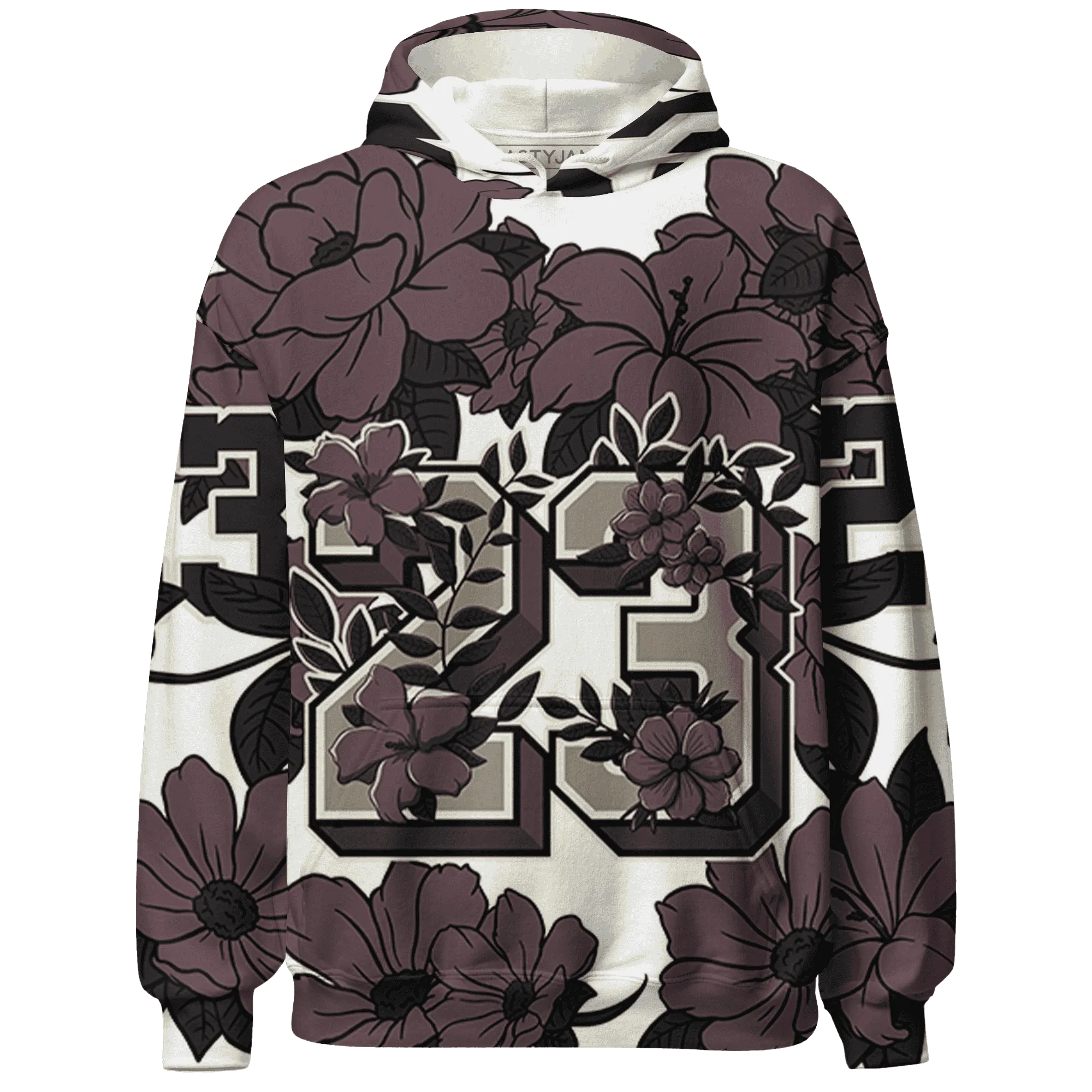 Burgundy-Crush-3s-Hoodie-Match-23-Floral-3D-Flower
