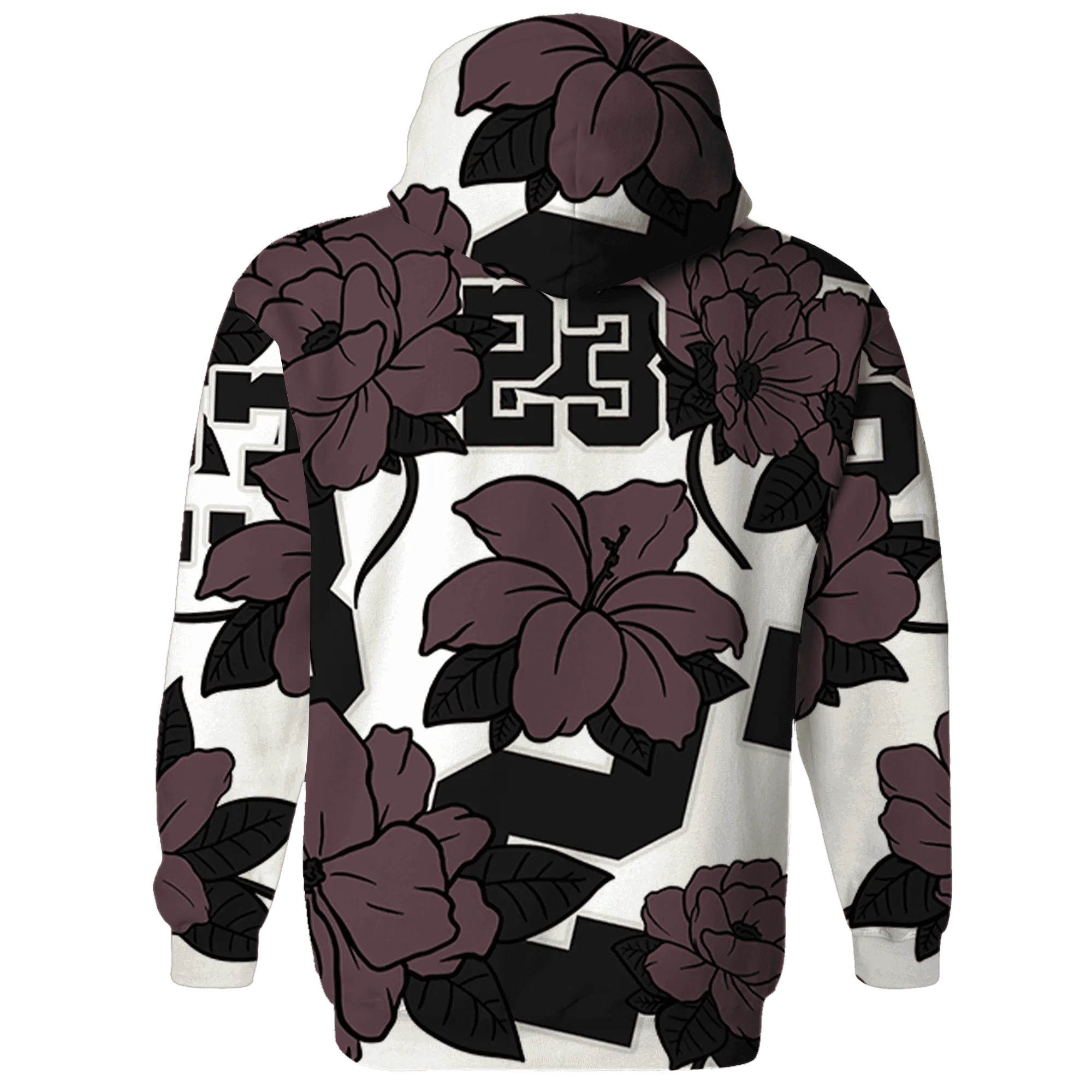 Burgundy-Crush-3s-Hoodie-Match-23-Floral-3D-Flower